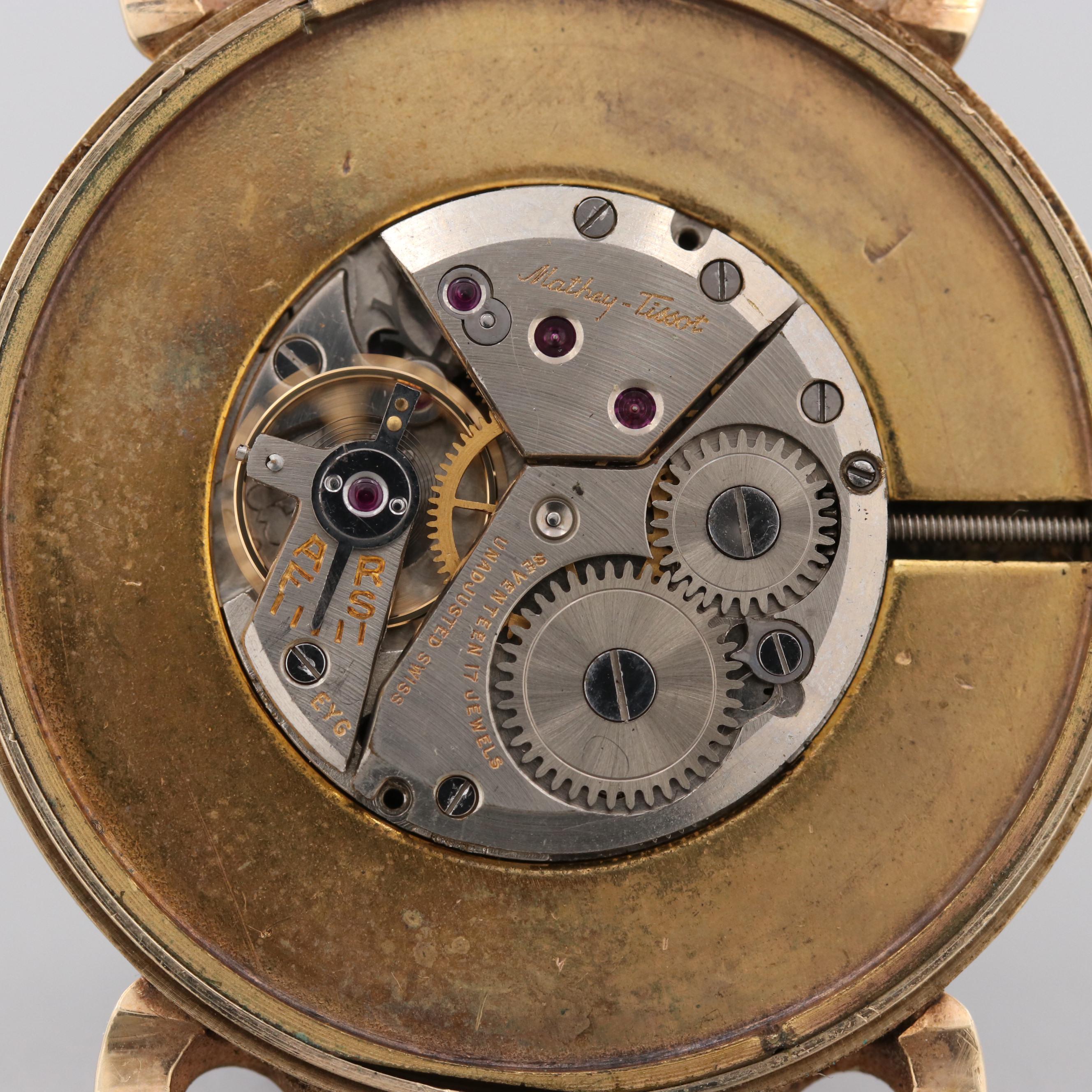 Mathey-Tissot Fancy Lugs 14K Yellow Gold Watch