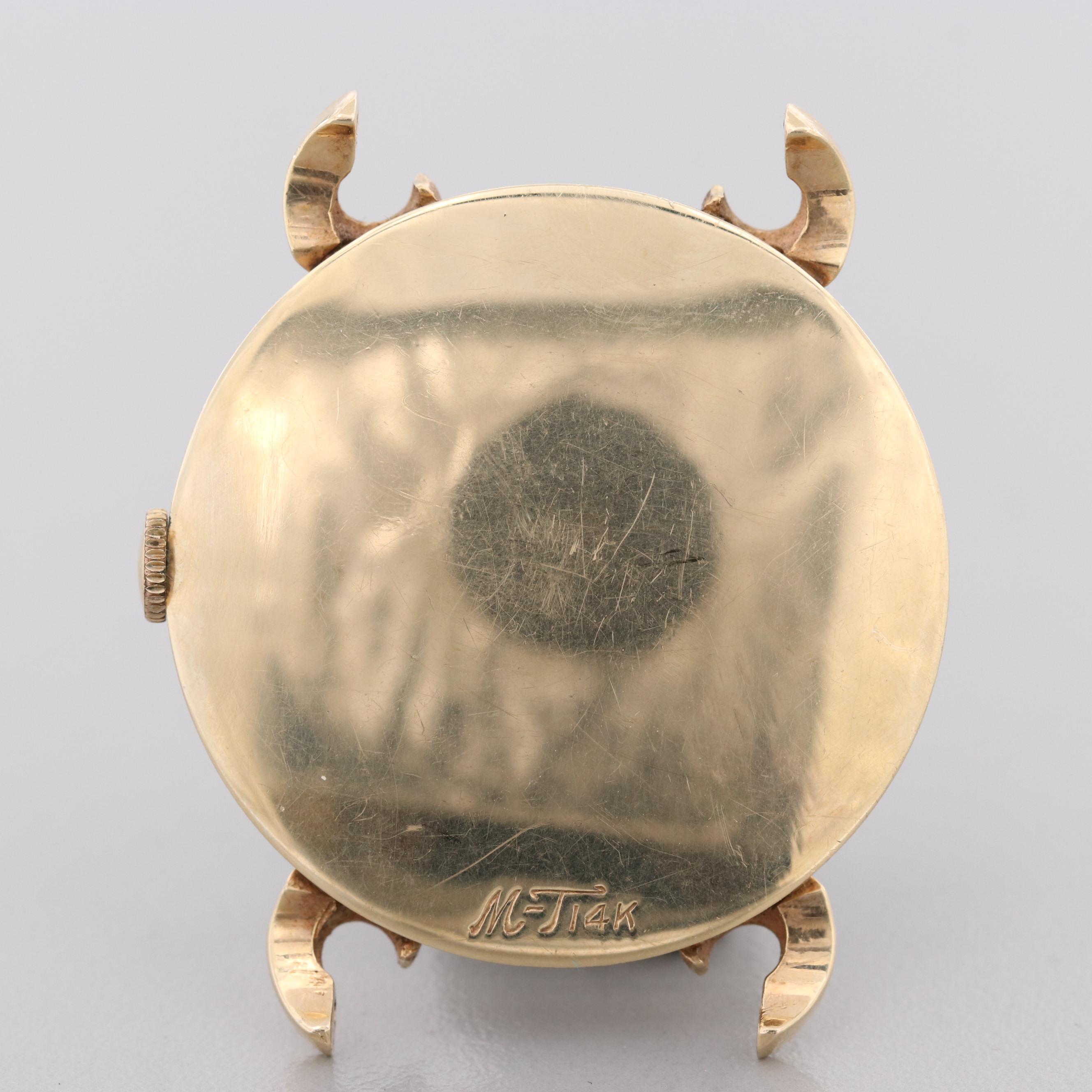 Mathey-Tissot Fancy Lugs 14K Yellow Gold Watch