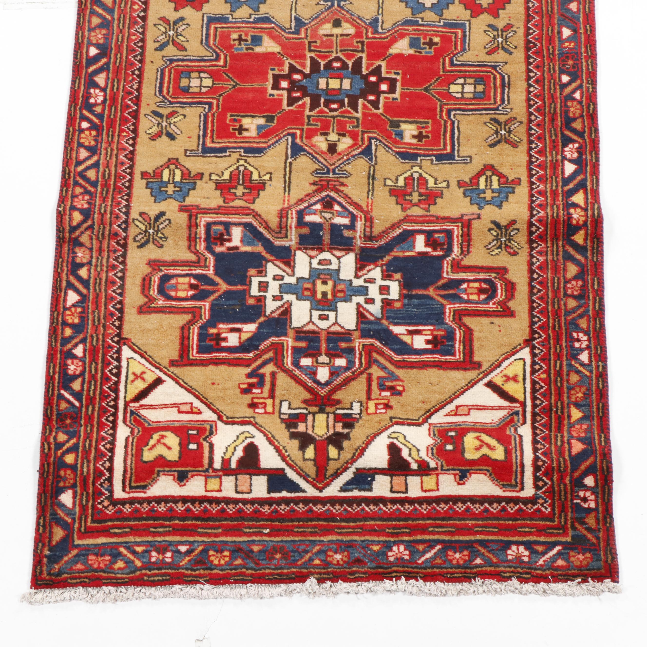 Hand-Knotted Persian Heriz Wool Rug