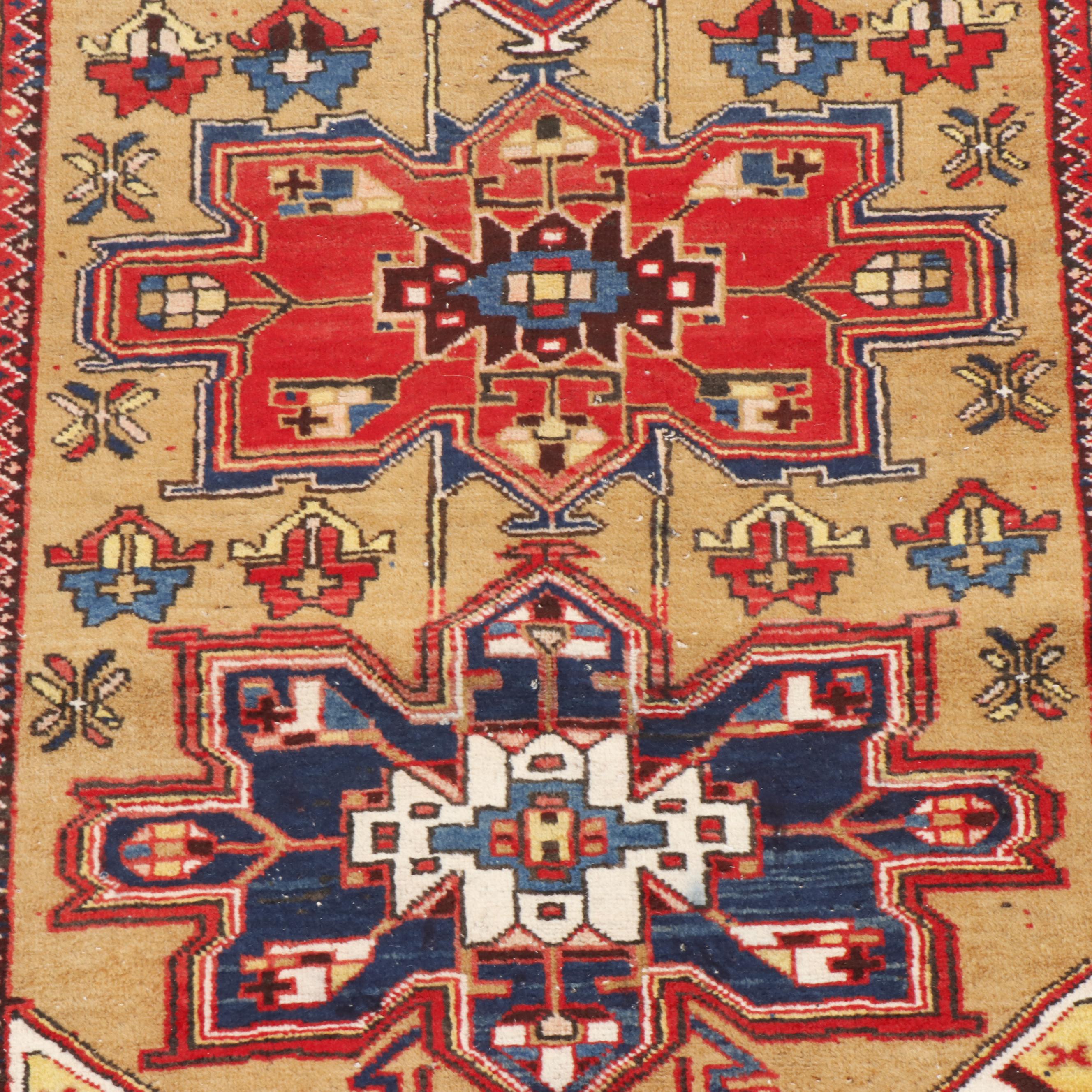Hand-Knotted Persian Heriz Wool Rug