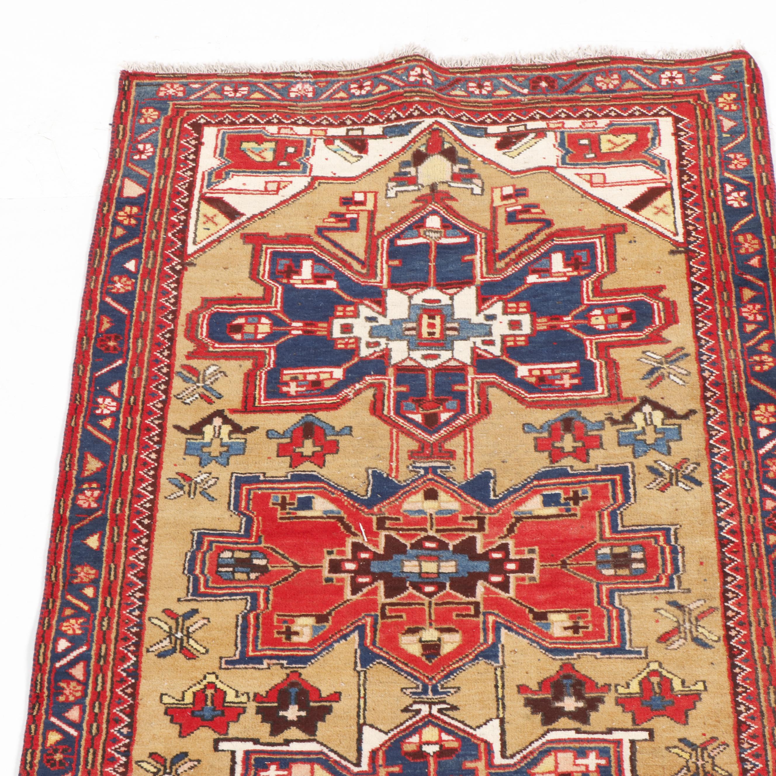 Hand-Knotted Persian Heriz Wool Rug