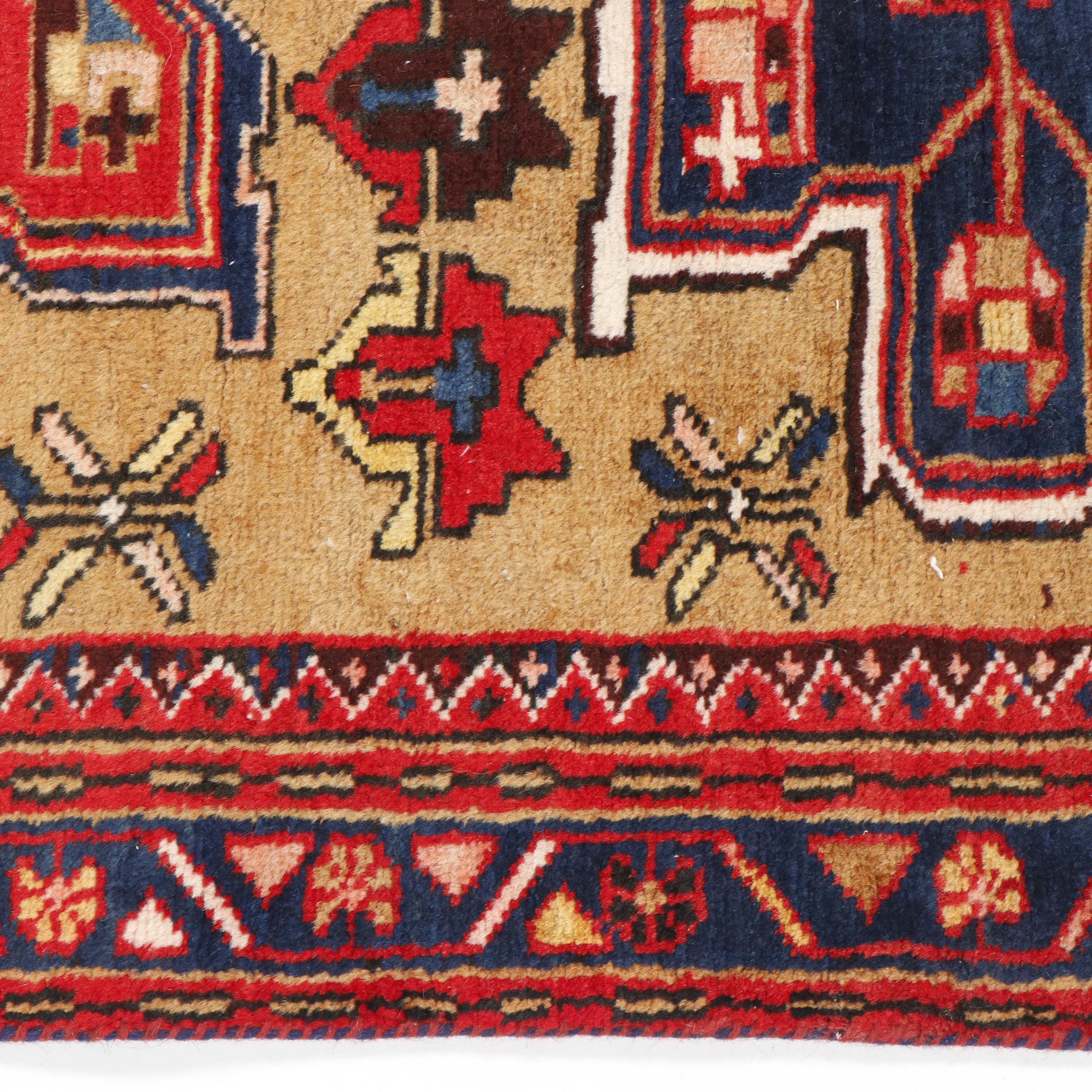 Hand-Knotted Persian Heriz Wool Rug