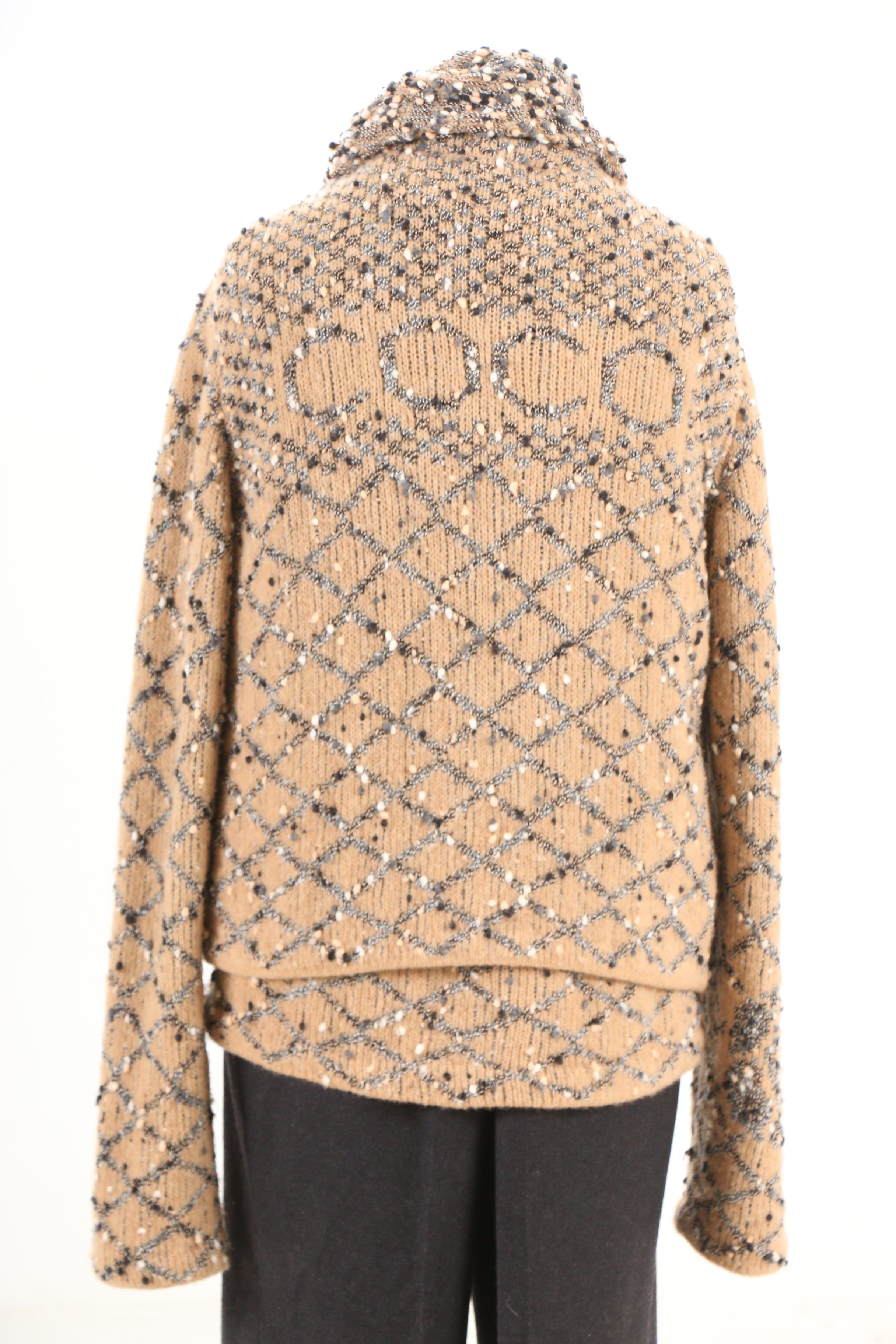 Chanel Fall/Winter 2001 Knit Wool Blend Sweater Set with Charcoal Trousers