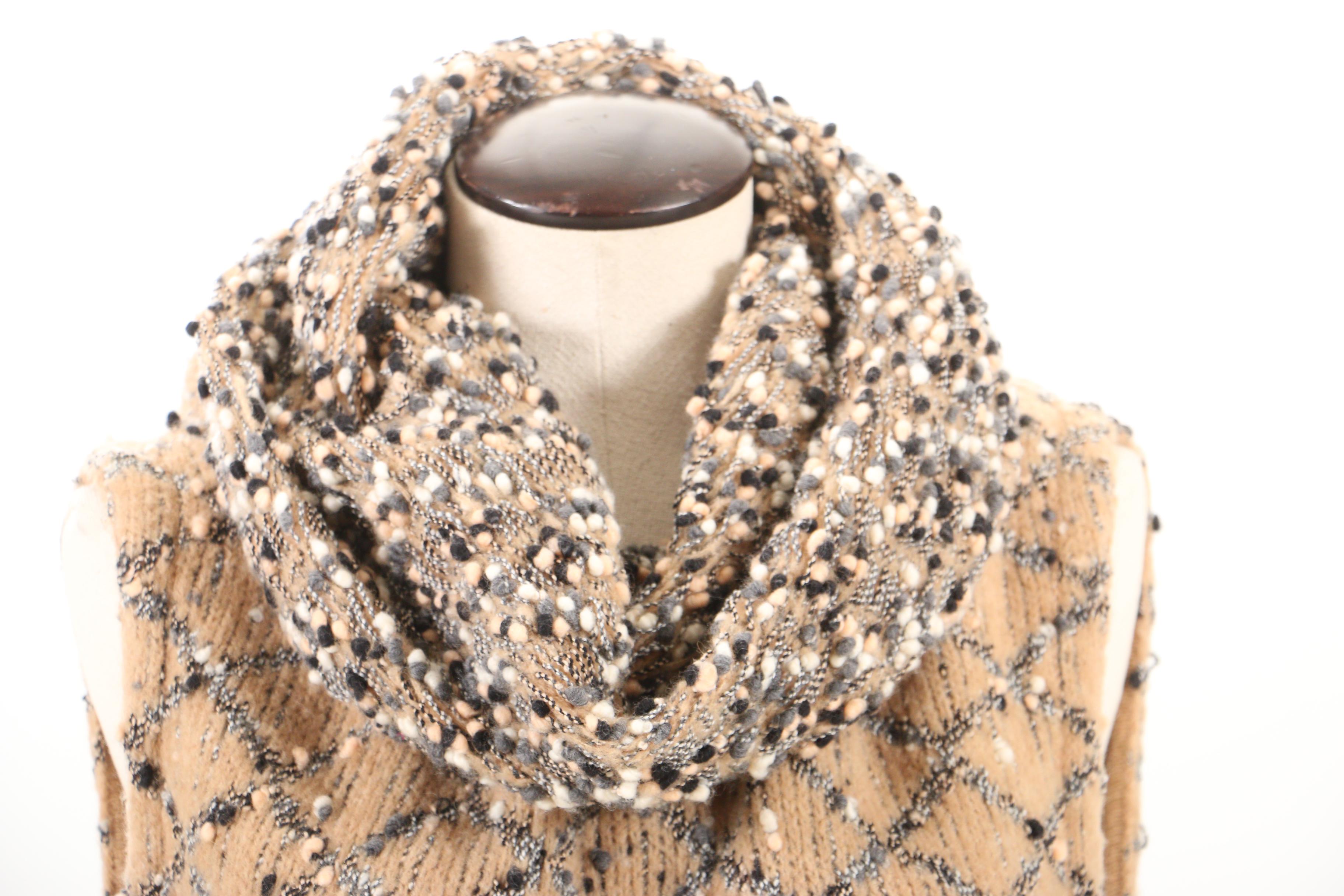 Chanel Fall/Winter 2001 Knit Wool Blend Sweater Set with Charcoal Trousers