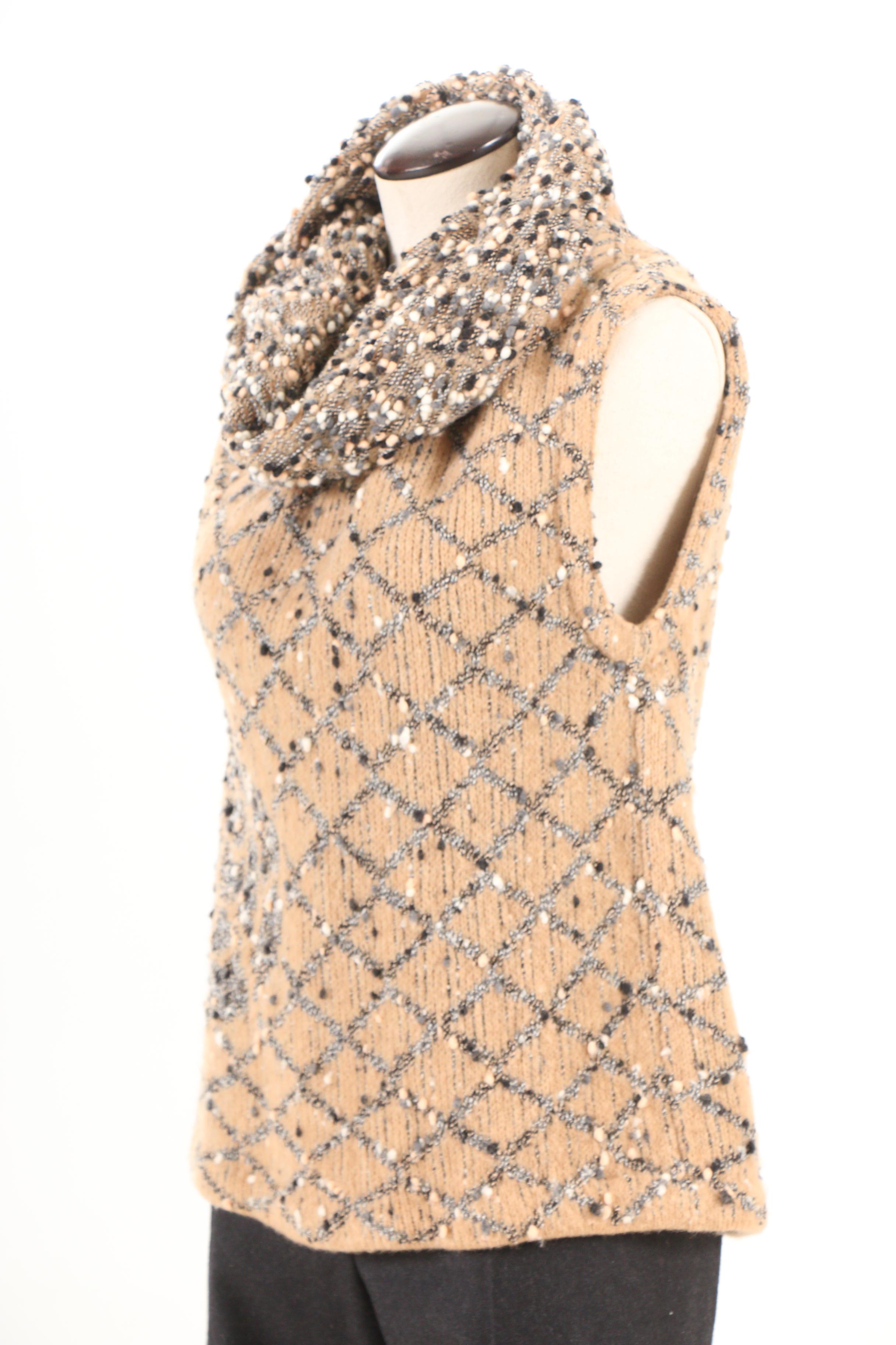 Chanel Fall/Winter 2001 Knit Wool Blend Sweater Set with Charcoal Trousers