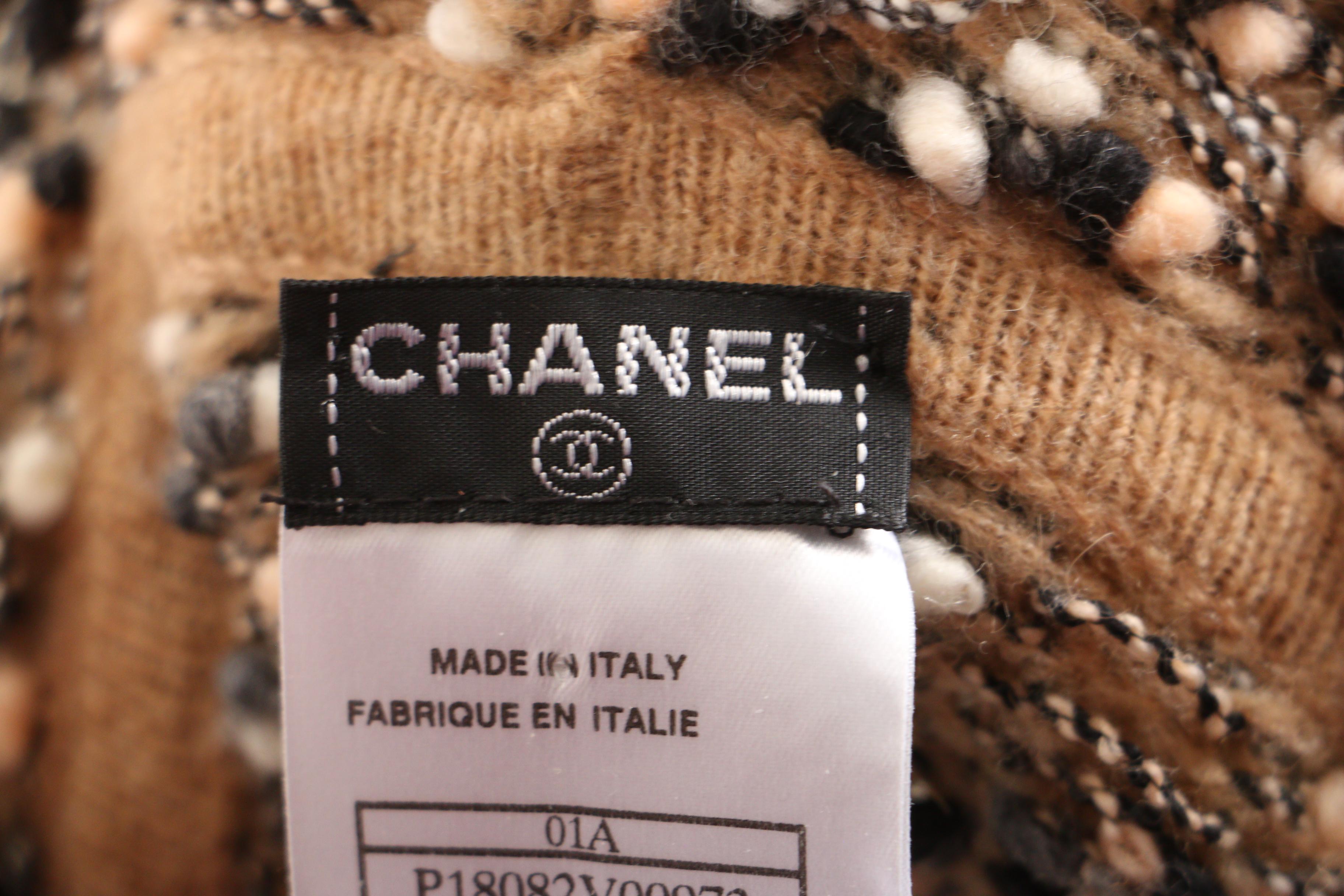 Chanel Fall/Winter 2001 Knit Wool Blend Sweater Set with Charcoal Trousers