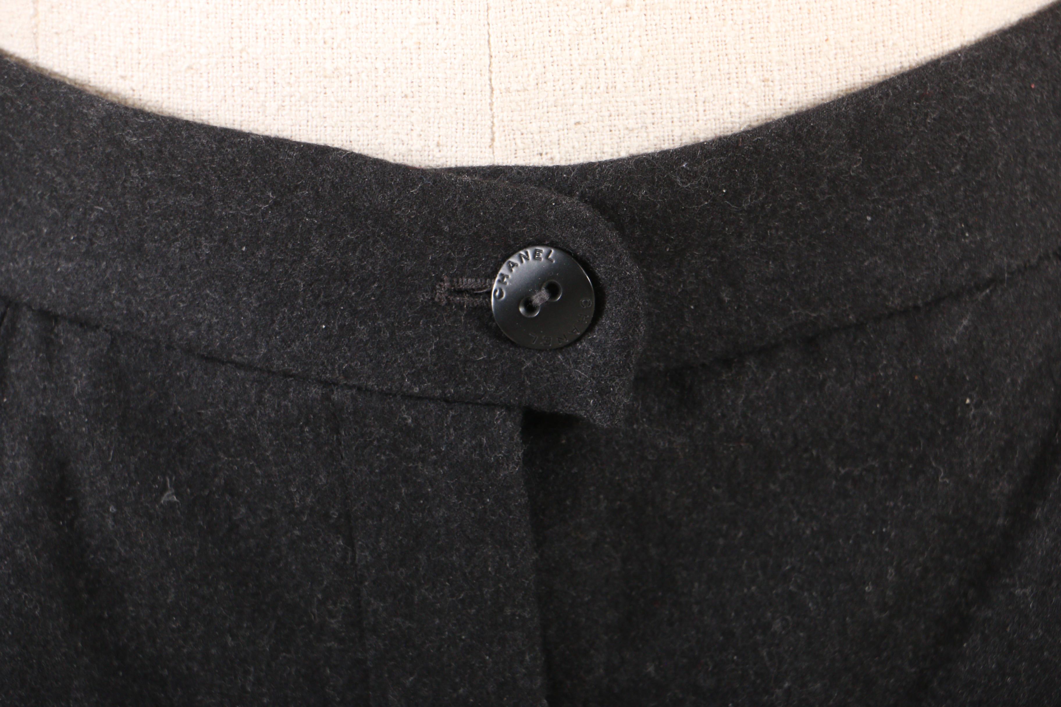 Chanel Fall/Winter 2001 Knit Wool Blend Sweater Set with Charcoal Trousers