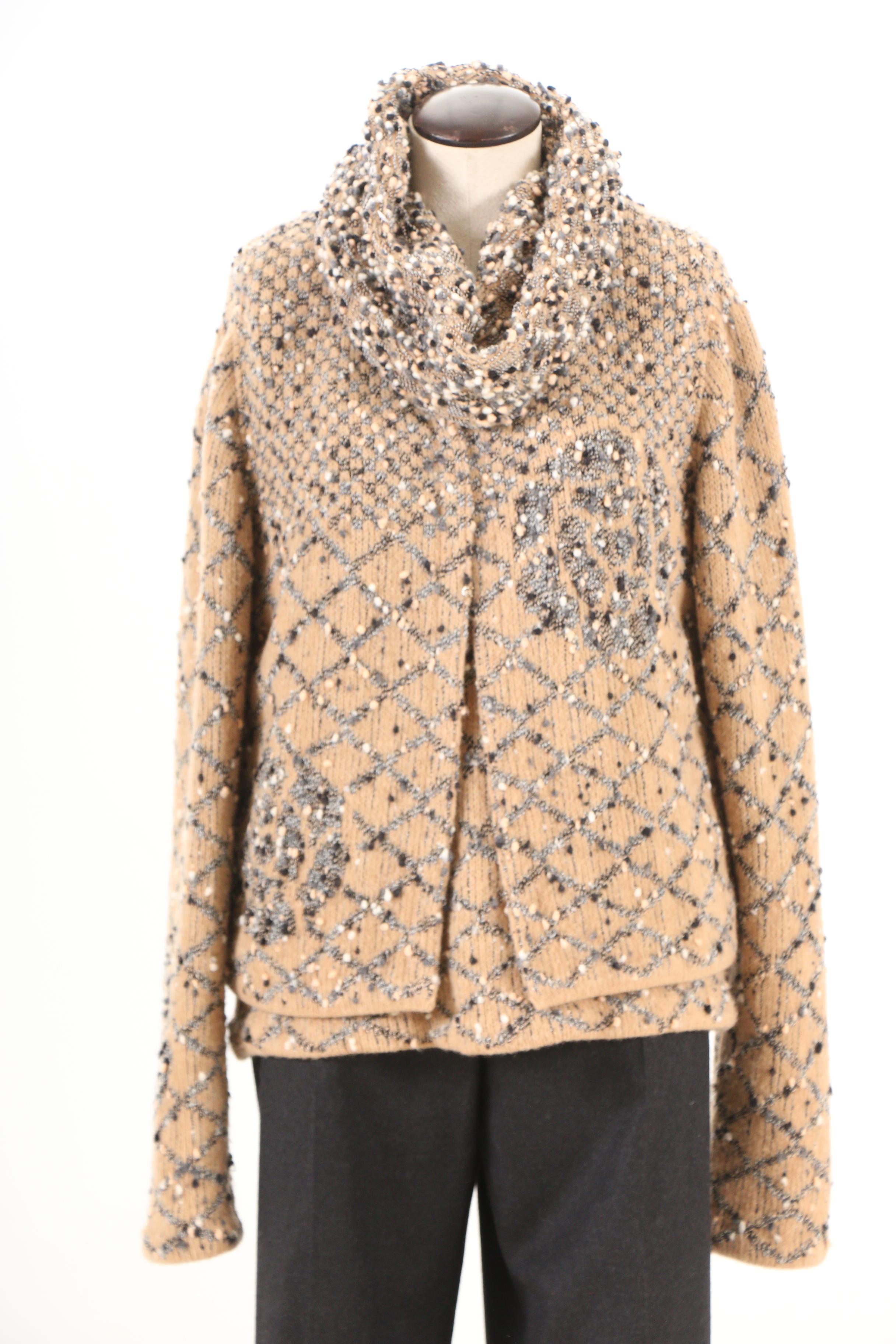 Chanel Fall/Winter 2001 Knit Wool Blend Sweater Set with Charcoal Trousers