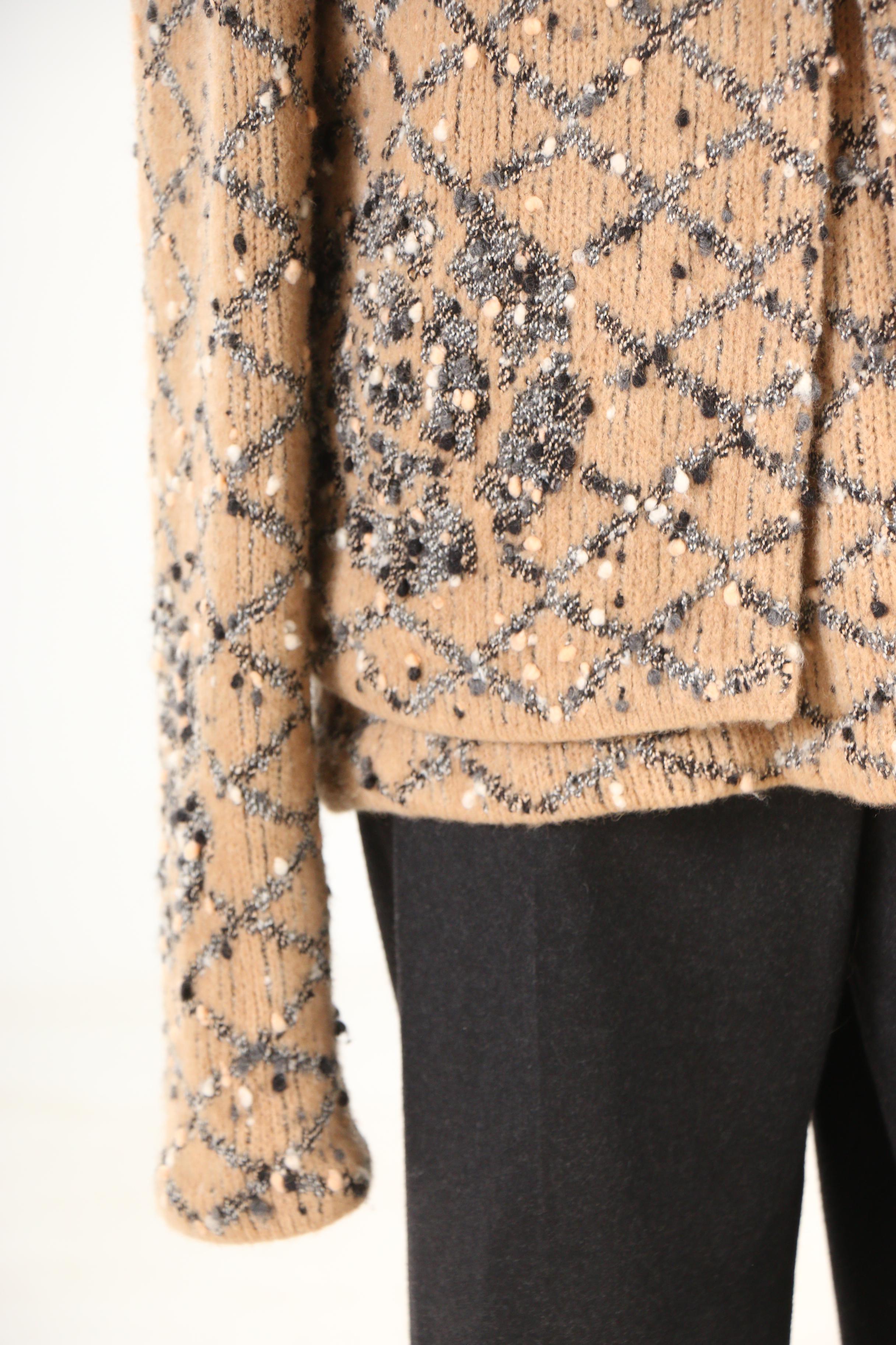 Chanel Fall/Winter 2001 Knit Wool Blend Sweater Set with Charcoal Trousers