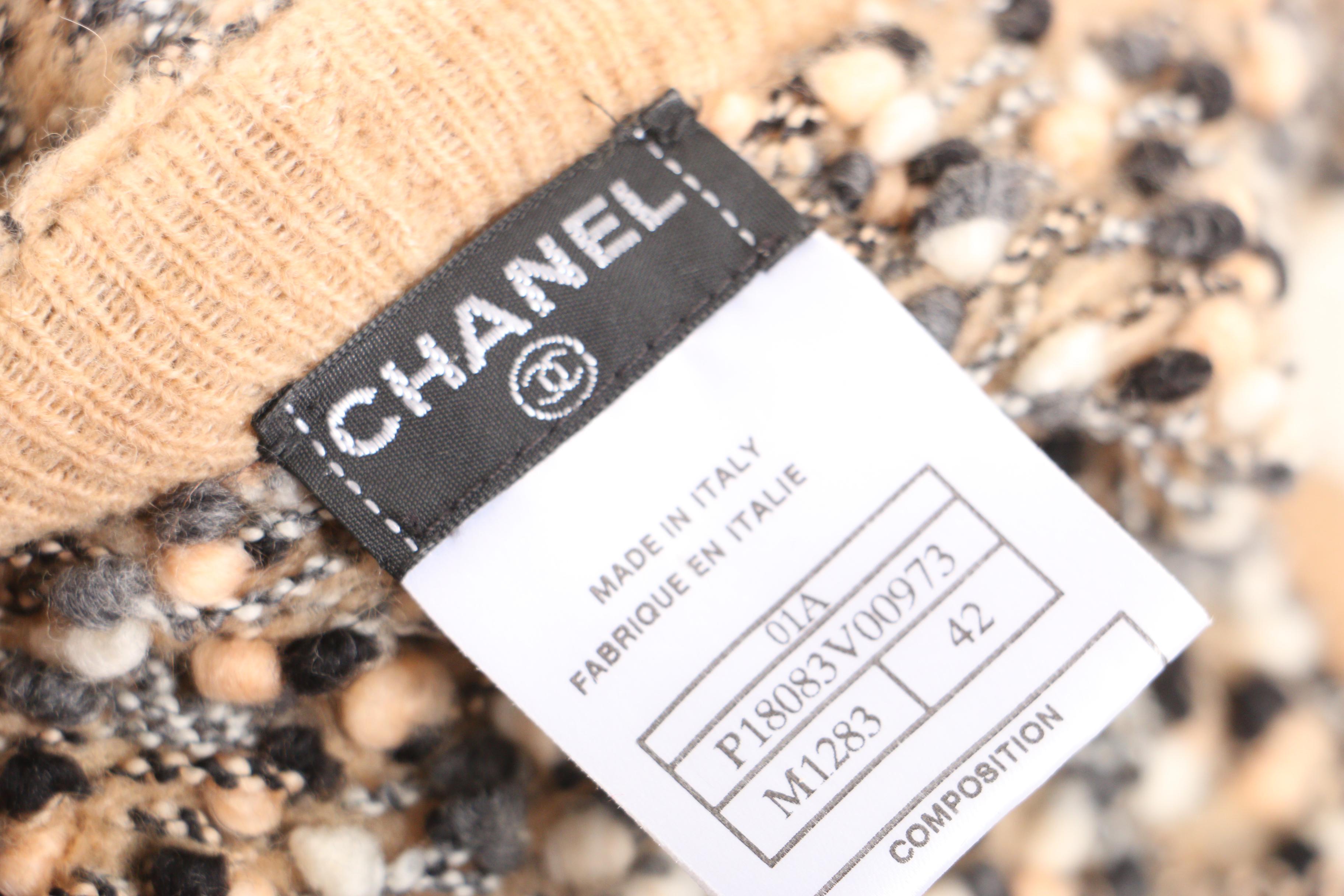 Chanel Fall/Winter 2001 Knit Wool Blend Sweater Set with Charcoal Trousers