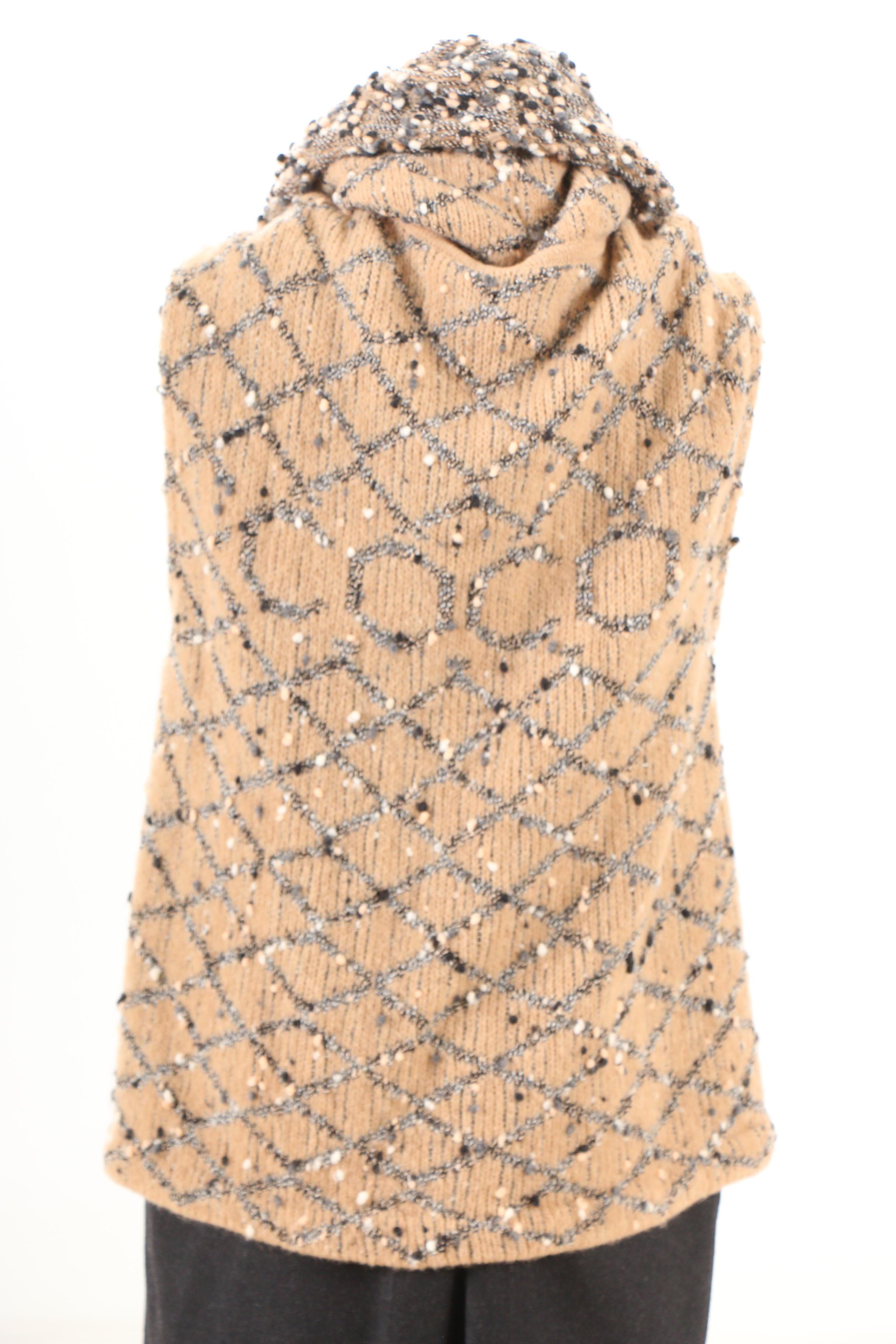 Chanel Fall/Winter 2001 Knit Wool Blend Sweater Set with Charcoal Trousers