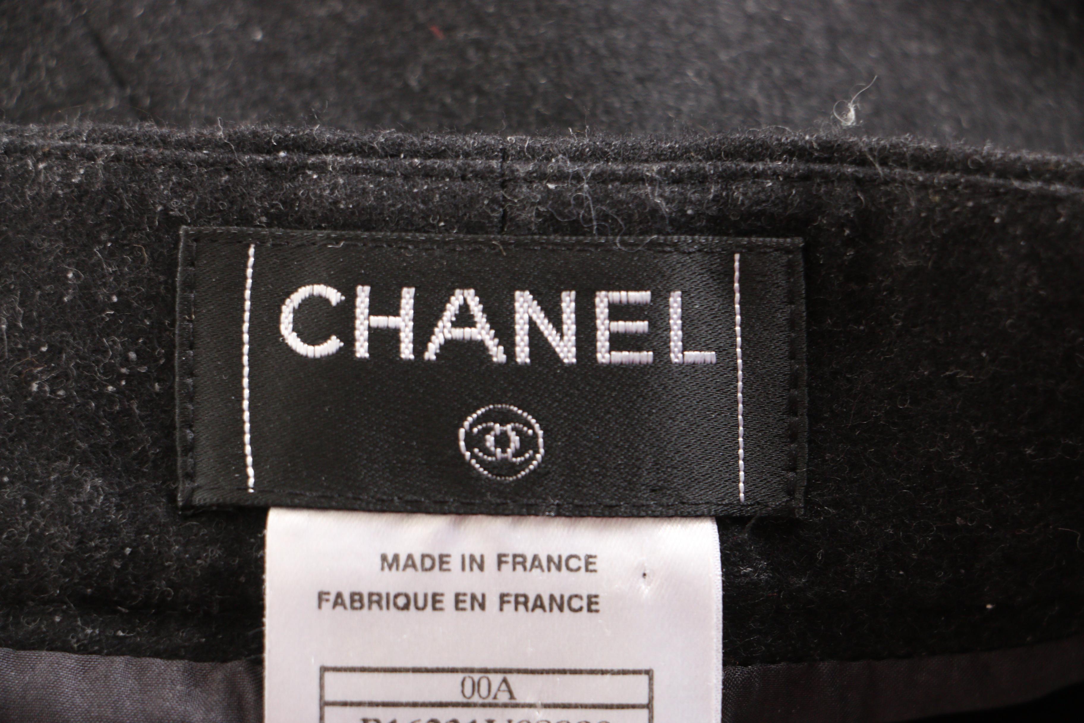 Chanel Fall/Winter 2001 Knit Wool Blend Sweater Set with Charcoal Trousers