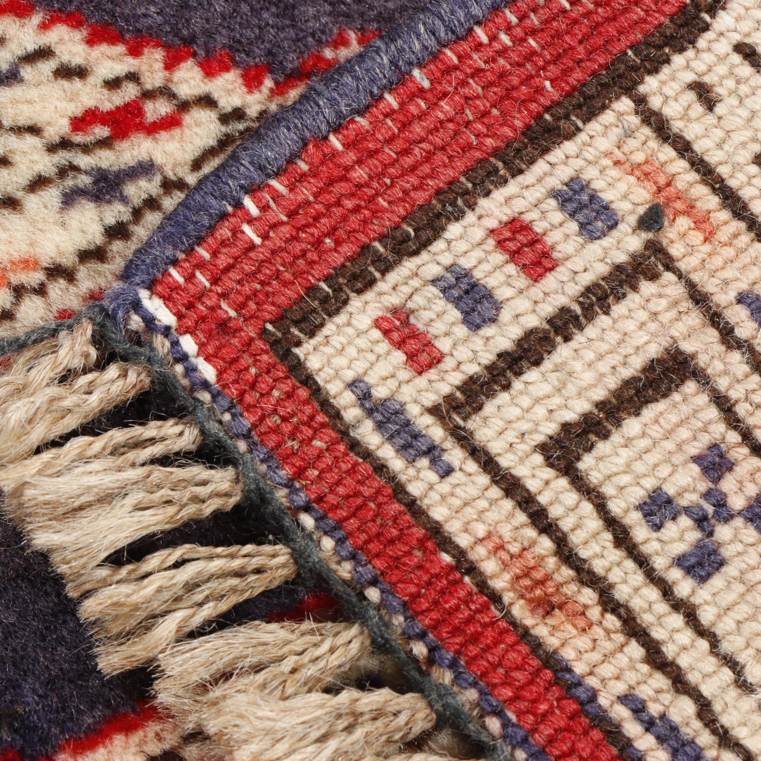 Hand-Knotted Persian Baluch Wool Rug