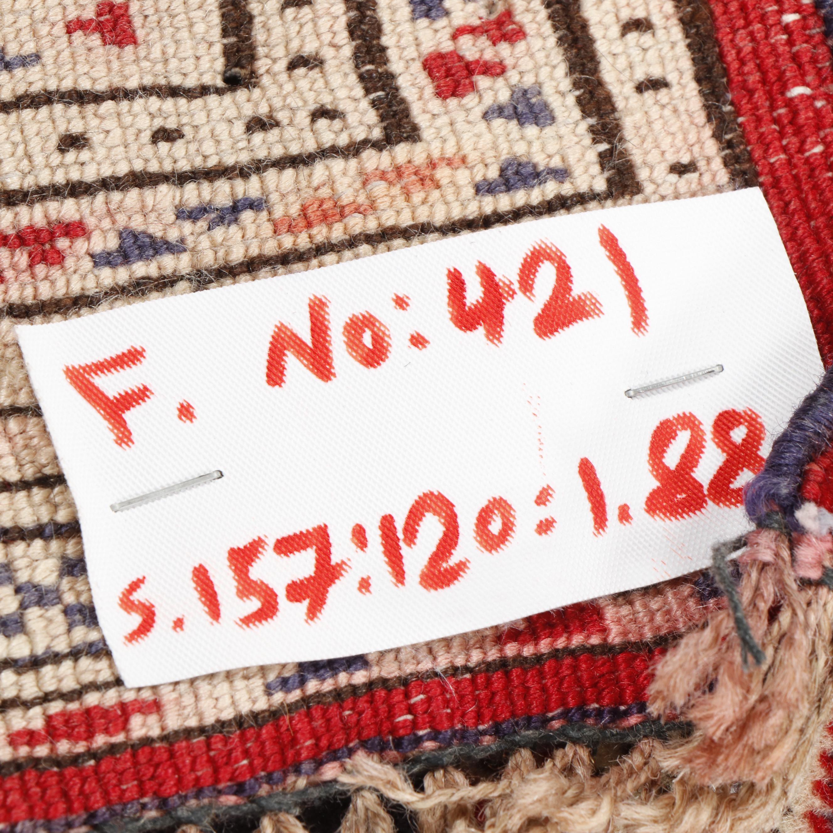 Hand-Knotted Persian Baluch Wool Rug