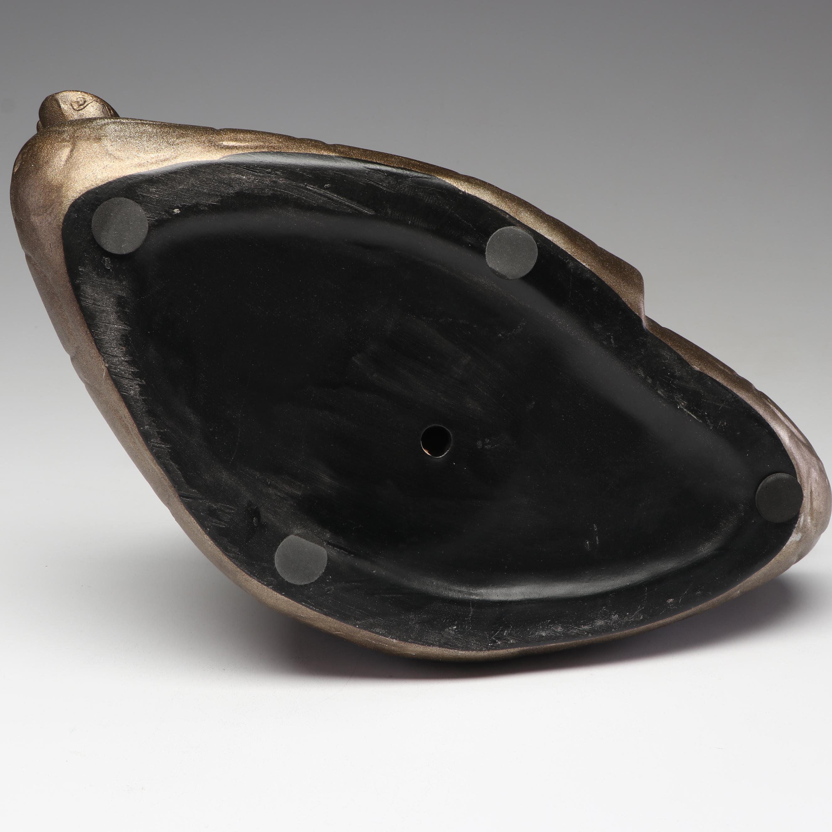 Mid Century Gold Ceramic Meditating Giraffe Sculpture, 1970s