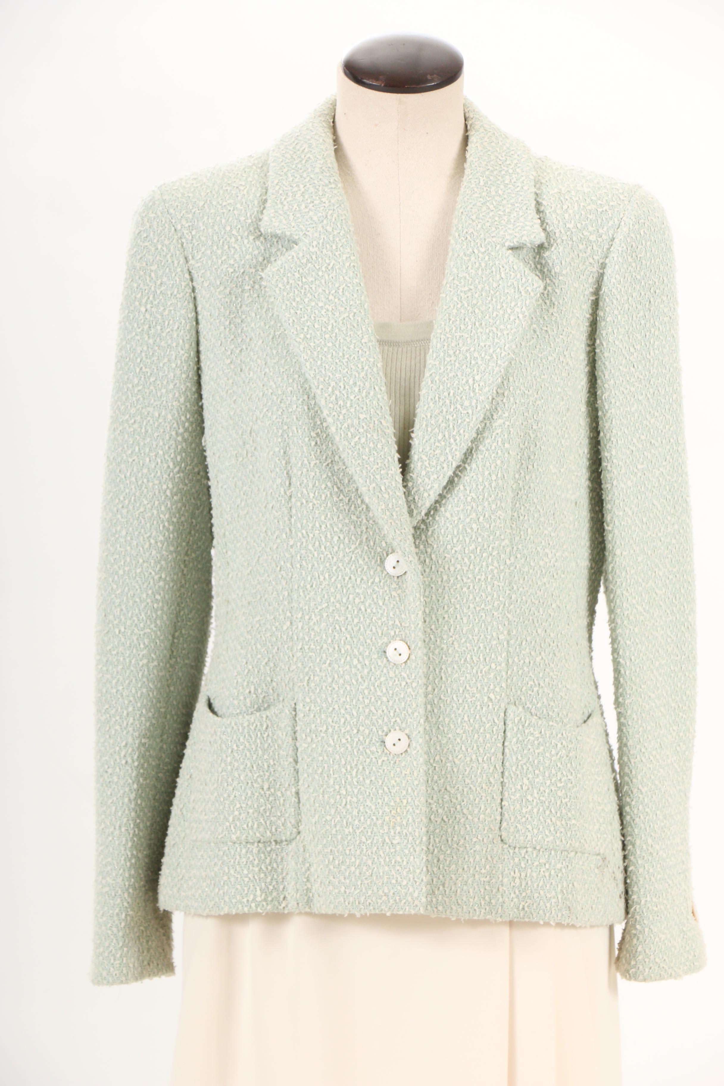 Chanel Spring/Summer 2003 Tweed Jacket with Knit Tank and Pleated Skirt