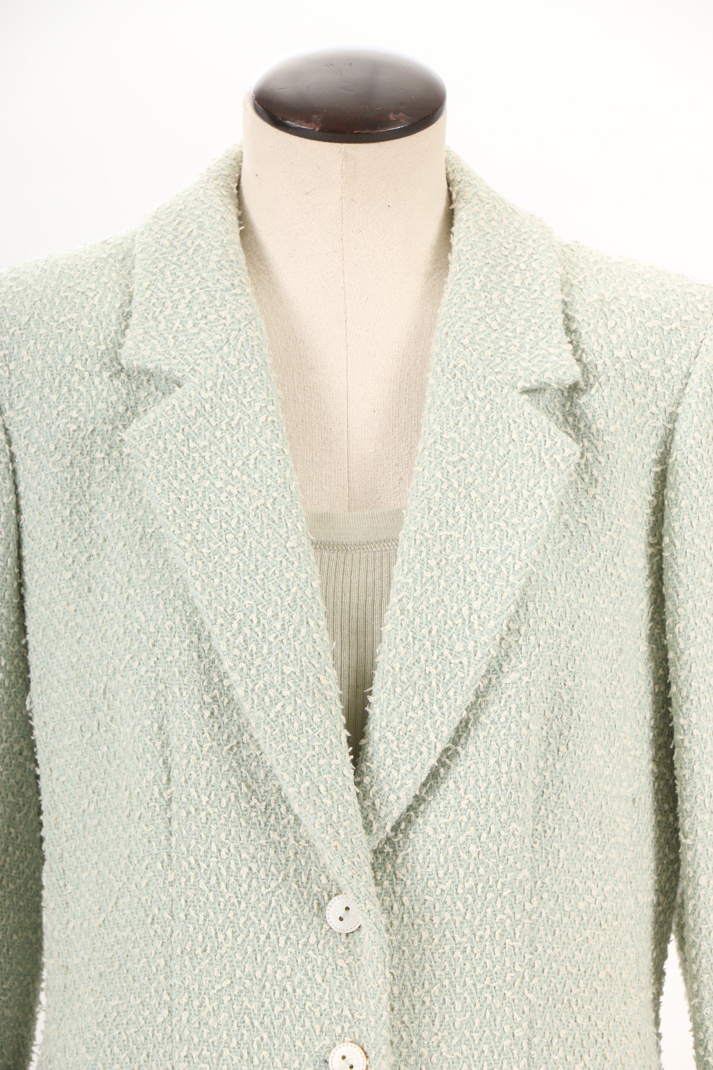 Chanel Spring/Summer 2003 Tweed Jacket with Knit Tank and Pleated Skirt