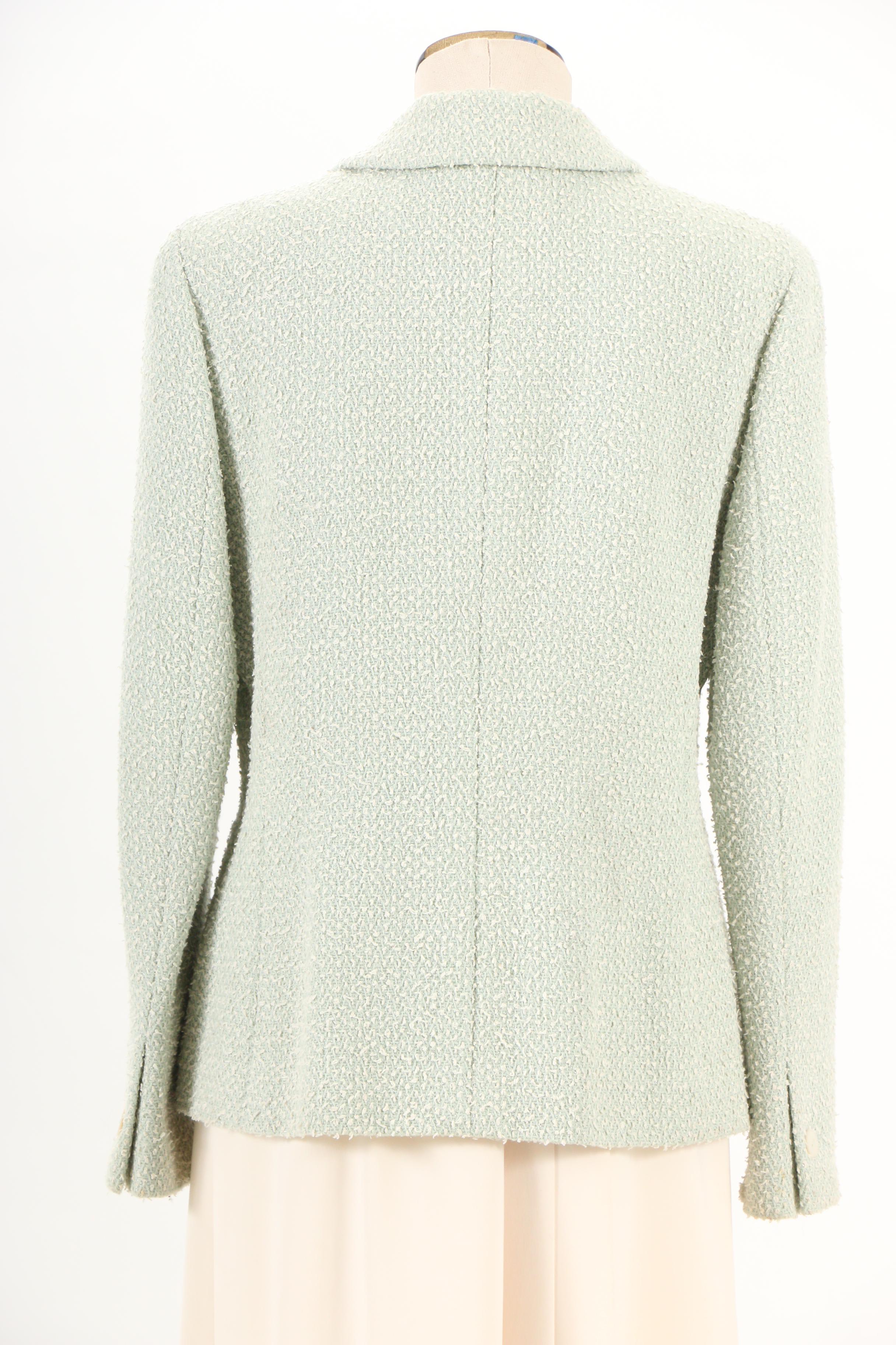 Chanel Spring/Summer 2003 Tweed Jacket with Knit Tank and Pleated Skirt