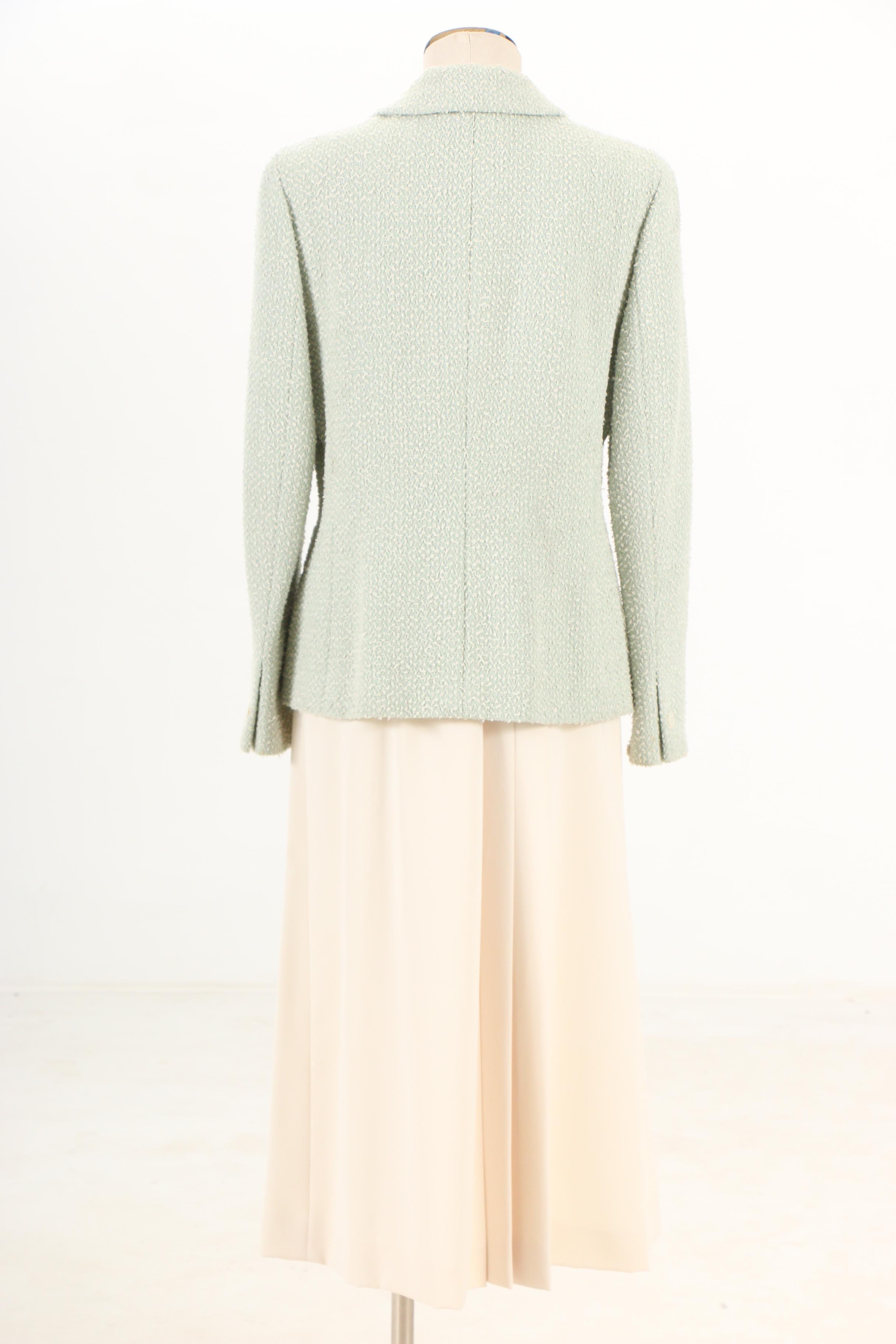 Chanel Spring/Summer 2003 Tweed Jacket with Knit Tank and Pleated Skirt