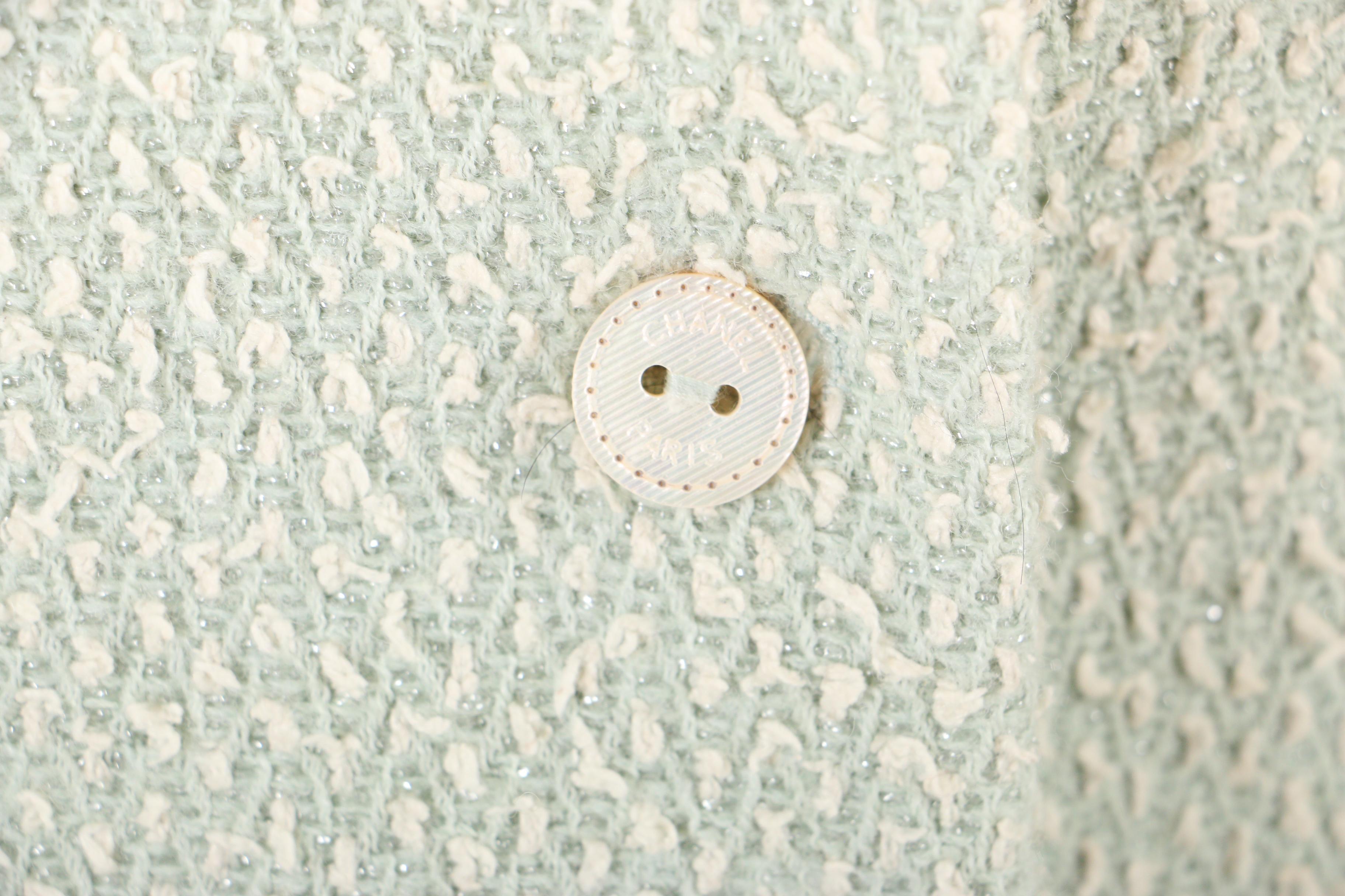 Chanel Spring/Summer 2003 Tweed Jacket with Knit Tank and Pleated Skirt