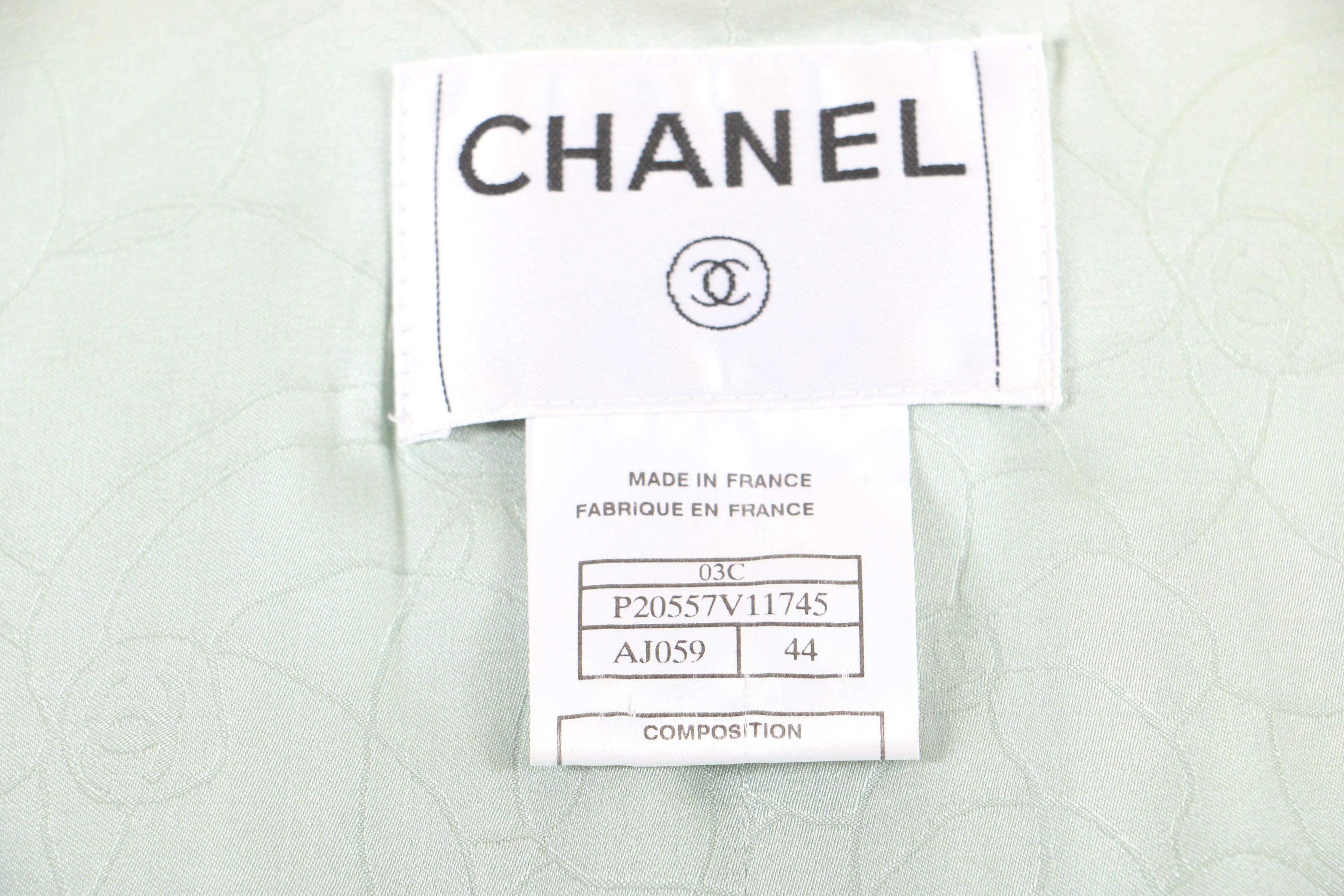 Chanel Spring/Summer 2003 Tweed Jacket with Knit Tank and Pleated Skirt