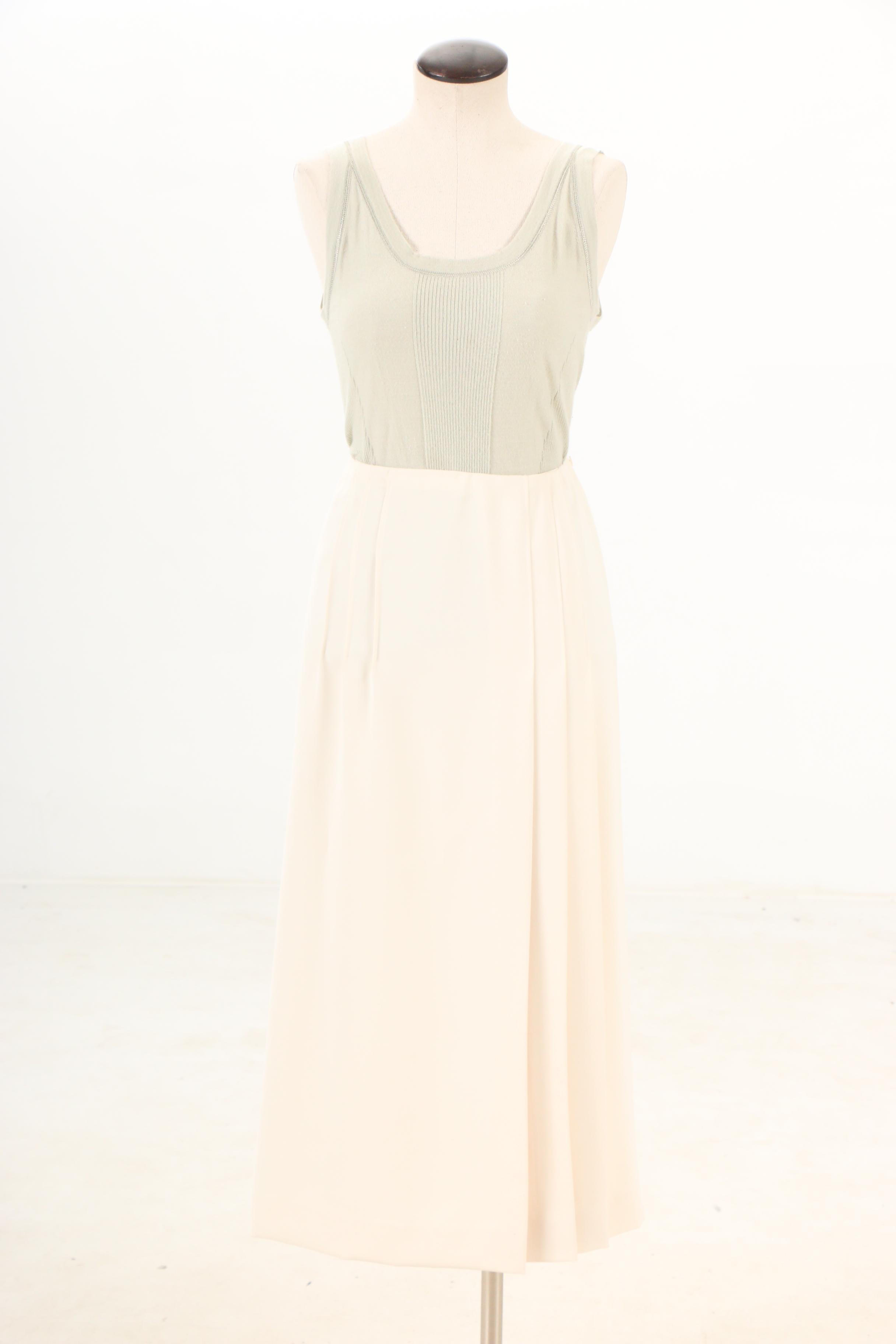 Chanel Spring/Summer 2003 Tweed Jacket with Knit Tank and Pleated Skirt