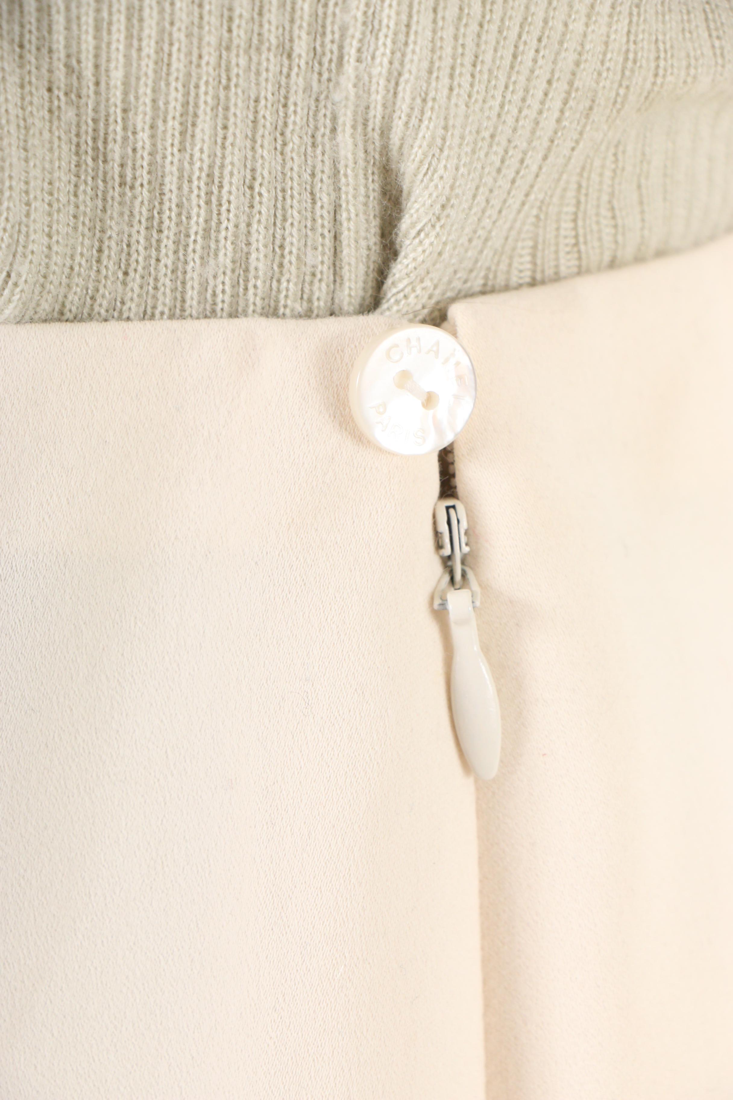 Chanel Spring/Summer 2003 Tweed Jacket with Knit Tank and Pleated Skirt