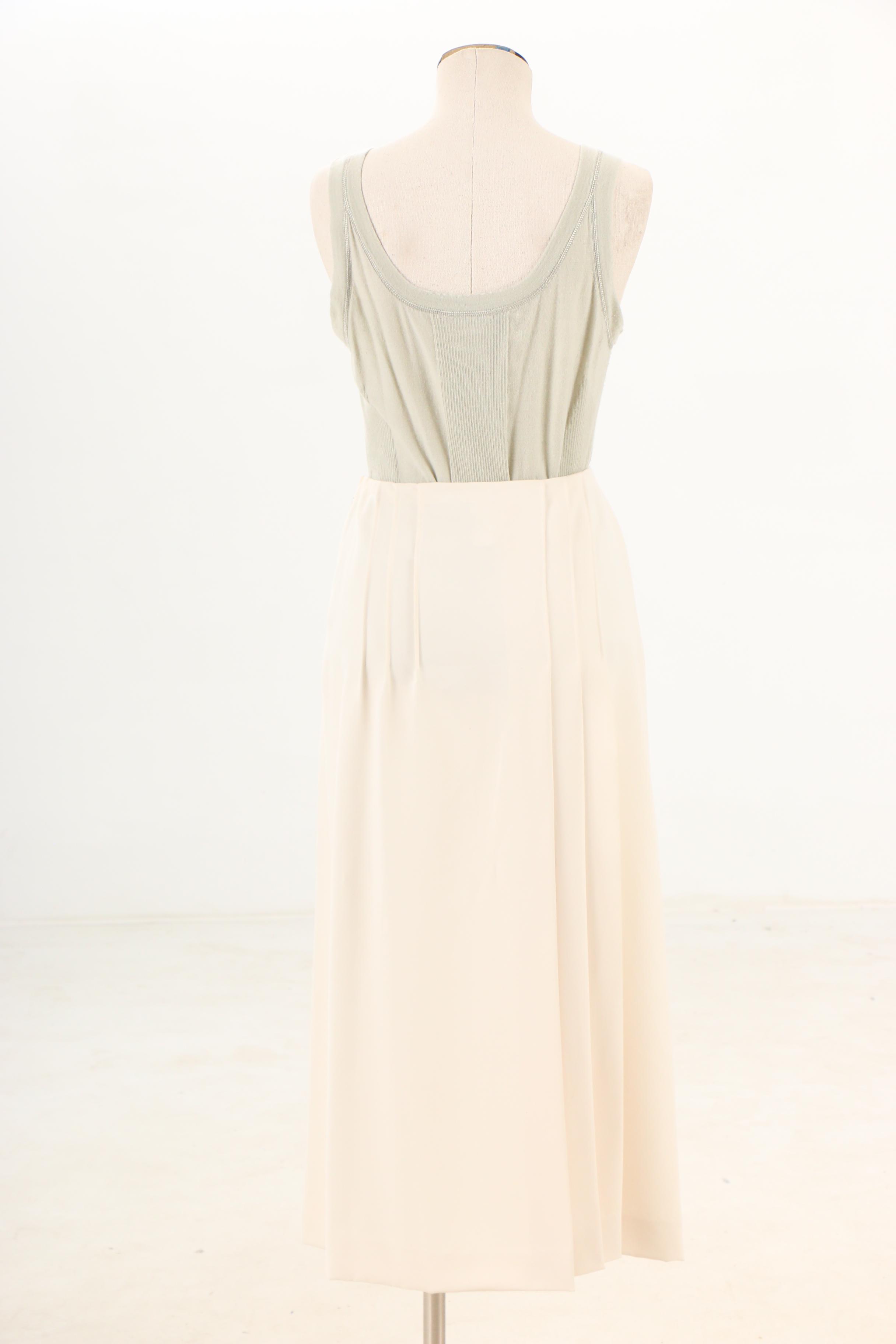 Chanel Spring/Summer 2003 Tweed Jacket with Knit Tank and Pleated Skirt