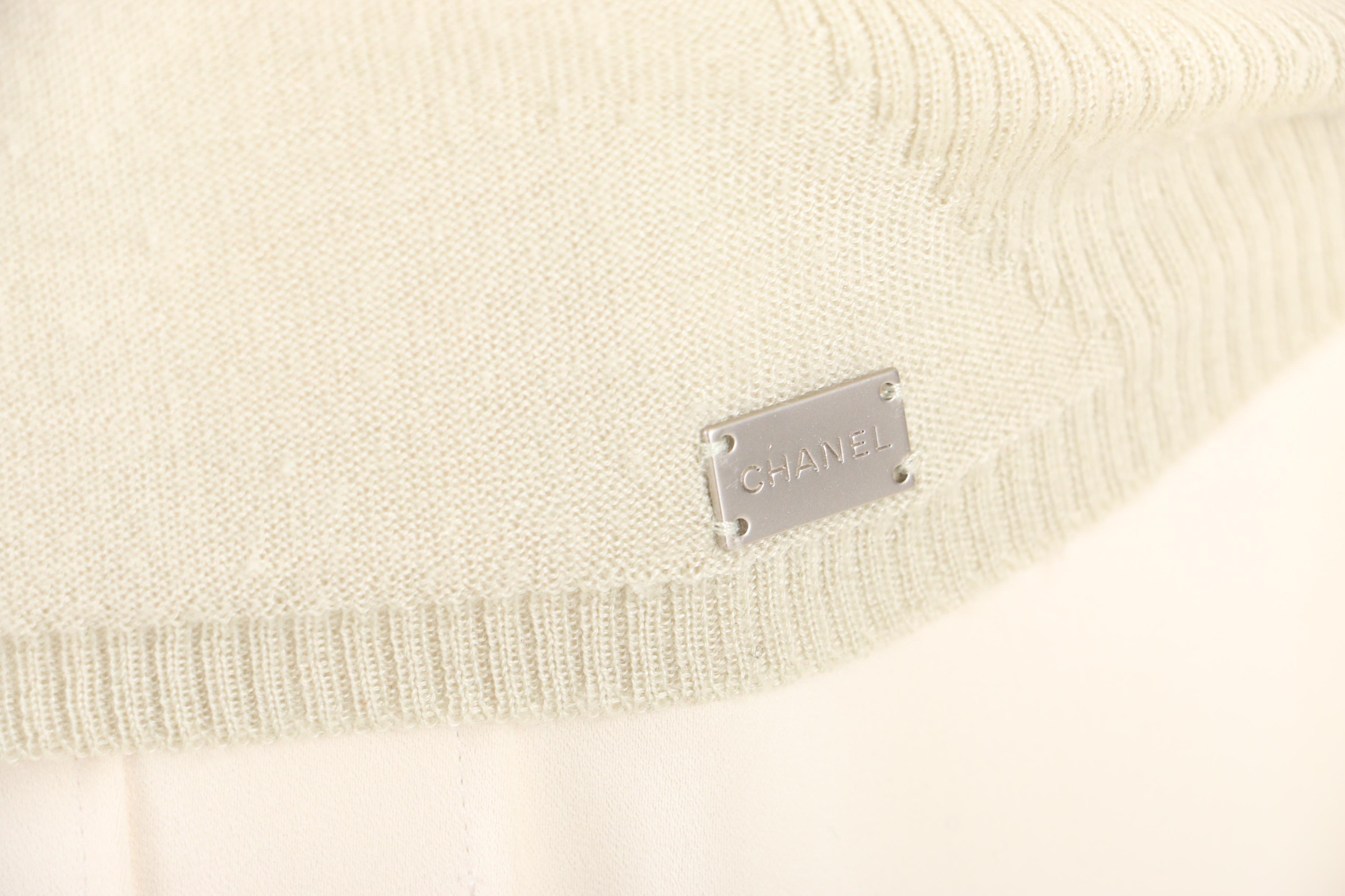 Chanel Spring/Summer 2003 Tweed Jacket with Knit Tank and Pleated Skirt