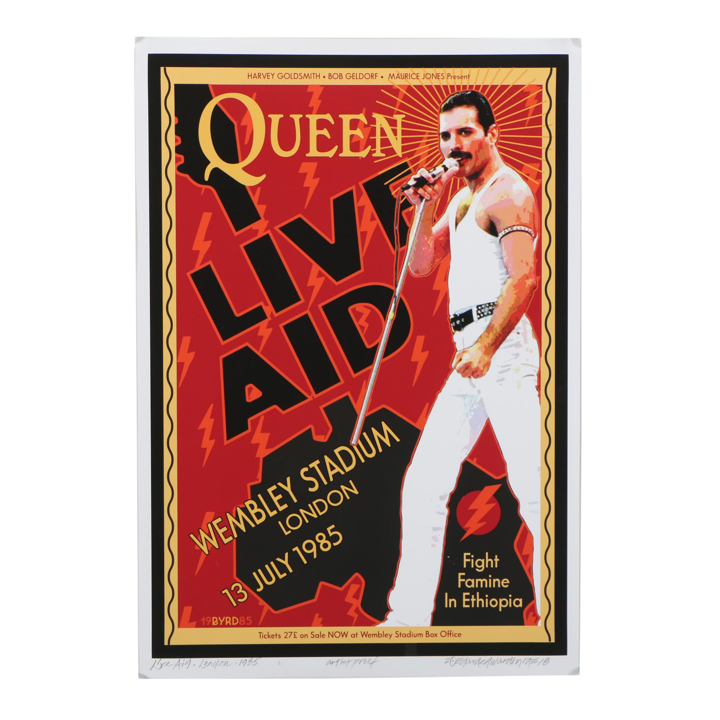 David Edward Byrd Giclée "Queen & Freddie Mercury at Live Aid London 1985"