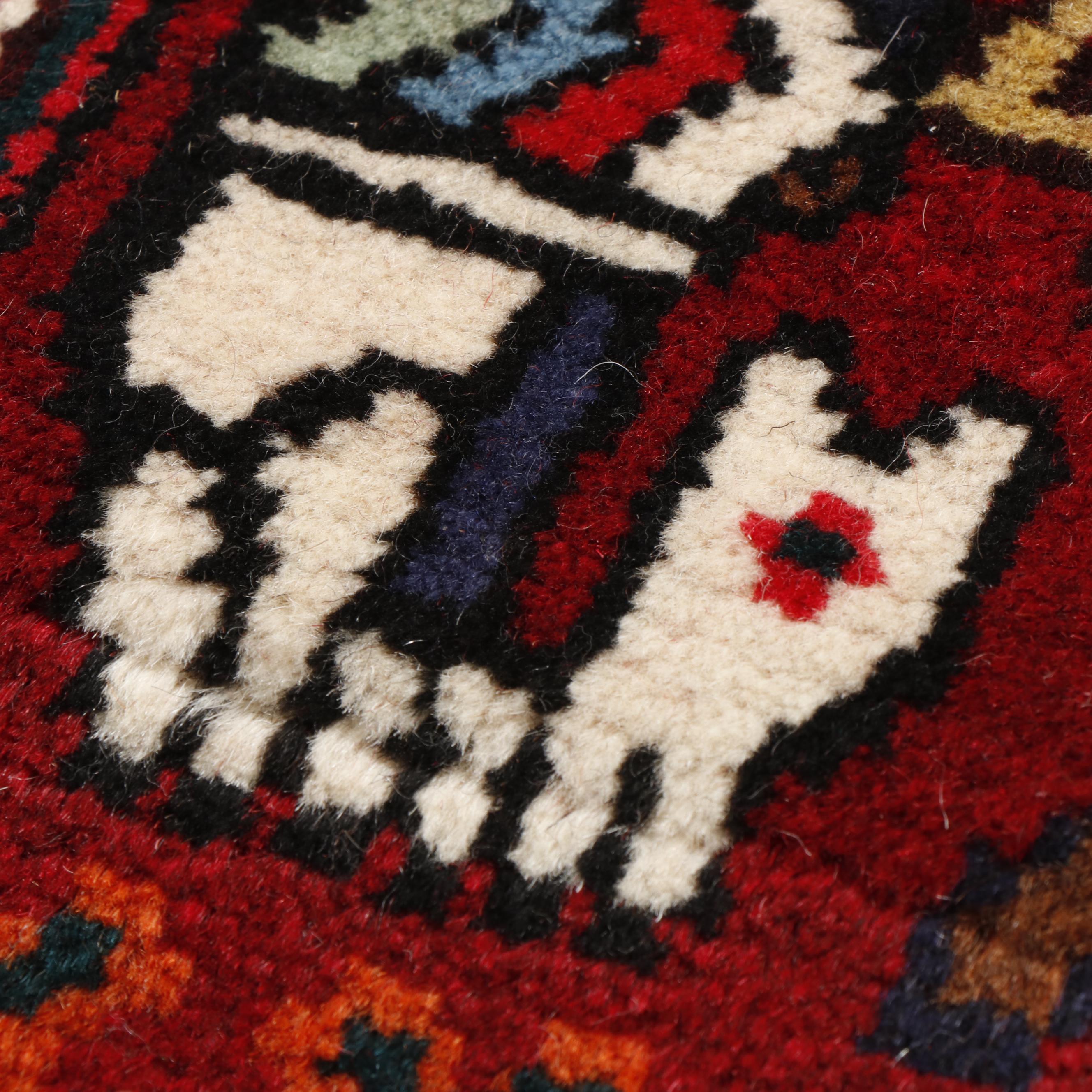 Hand-Knotted Persian Qashqai Wool Rug