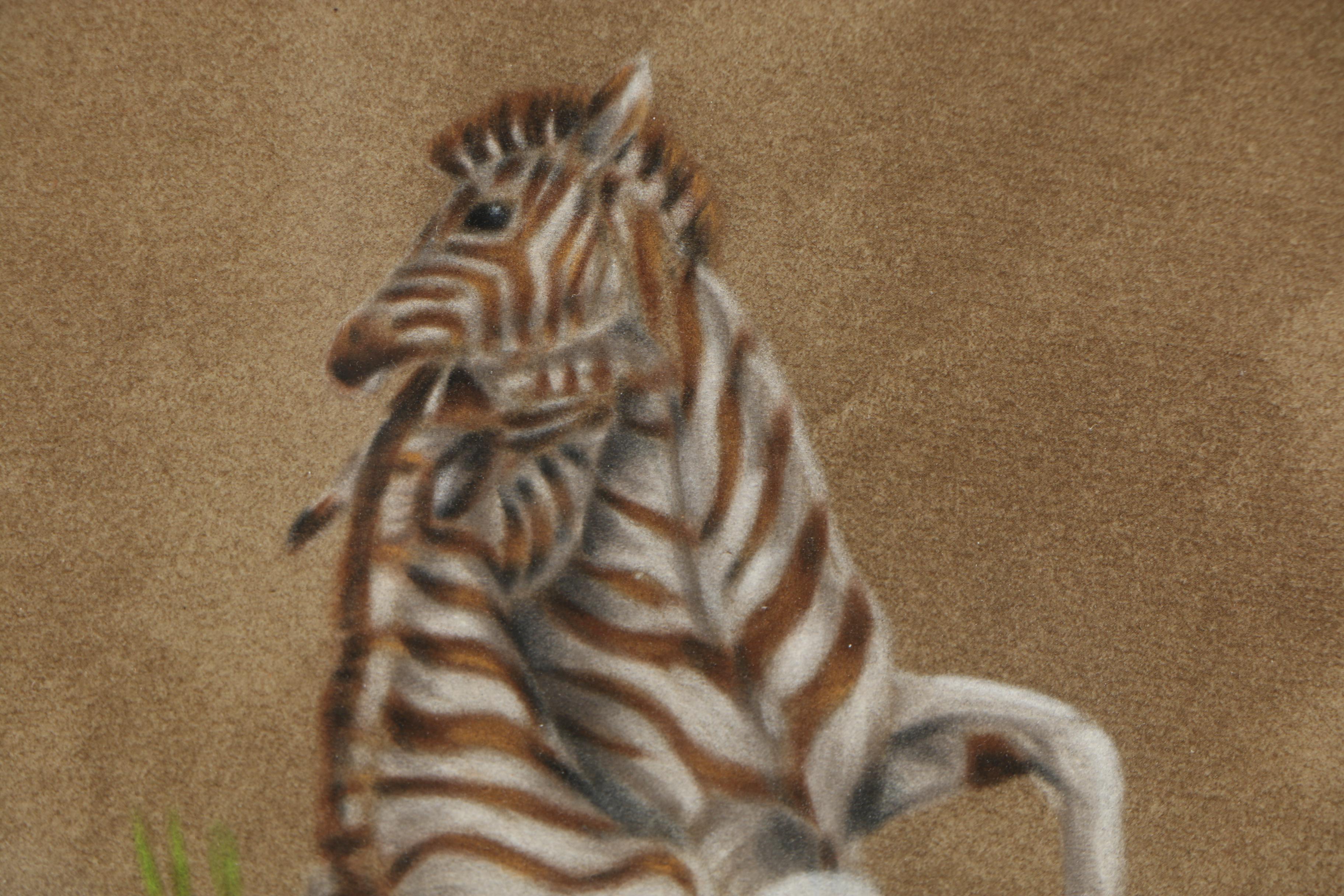 Hal Murray Acrylic Painting of Zebras