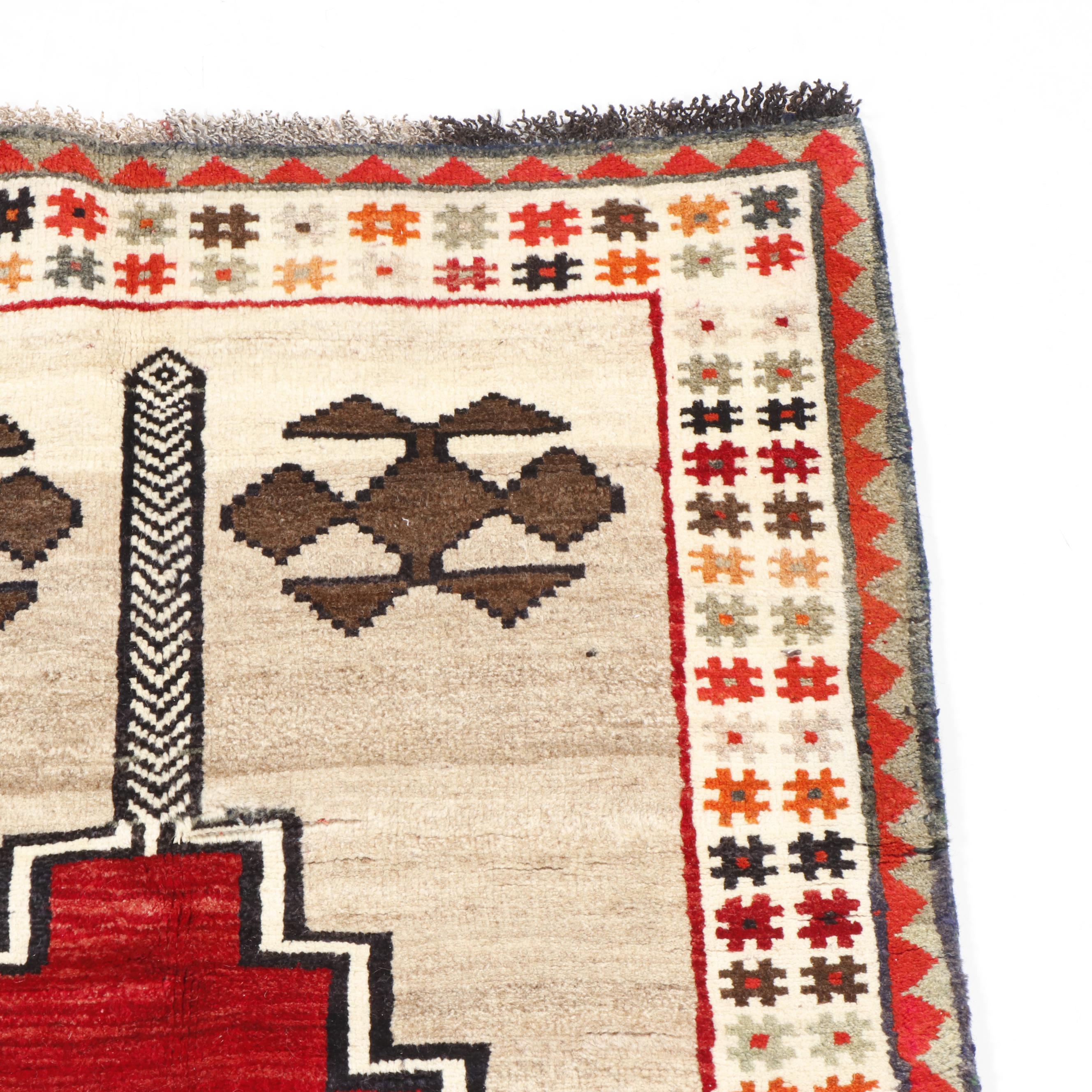 Hand-Knotted Persian Gabbeh Wool Rug