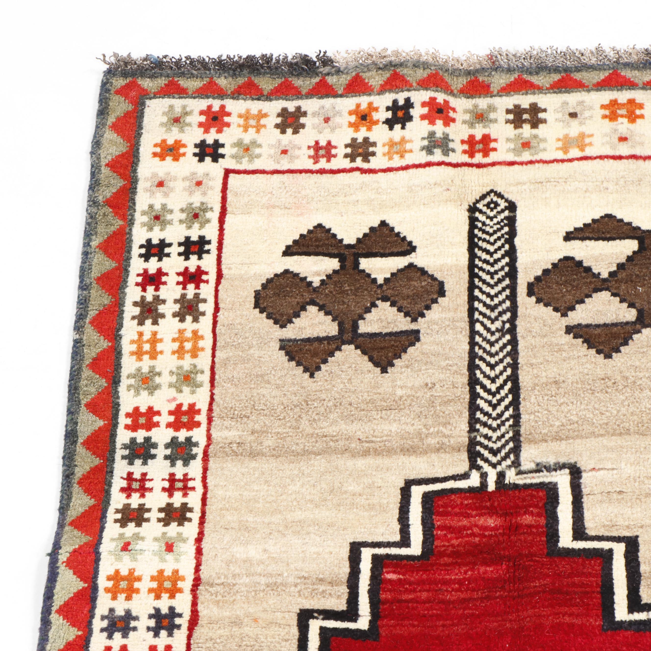 Hand-Knotted Persian Gabbeh Wool Rug
