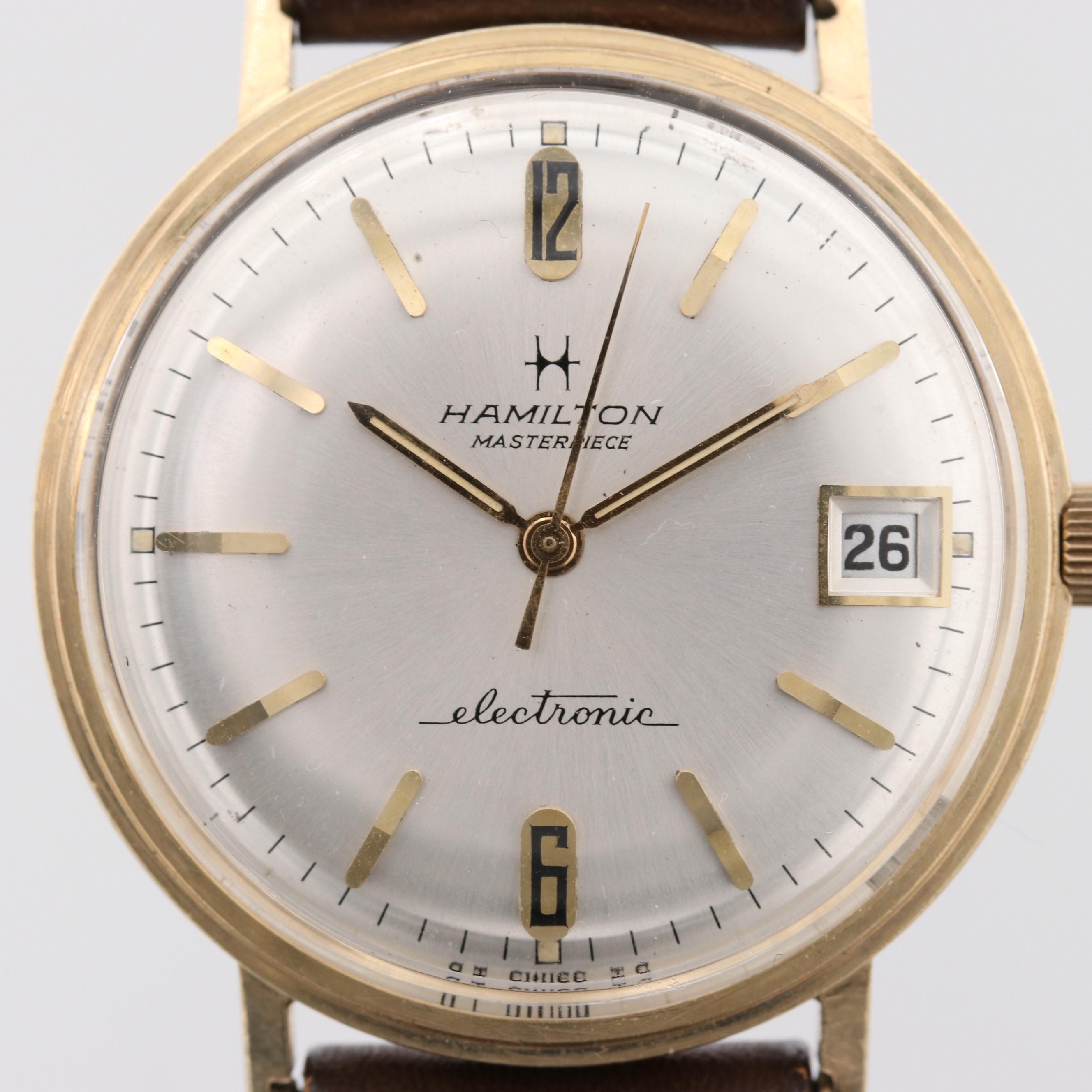 Hamilton Masterpiece 14K Yellow Gold Electronic Watch With Date Window