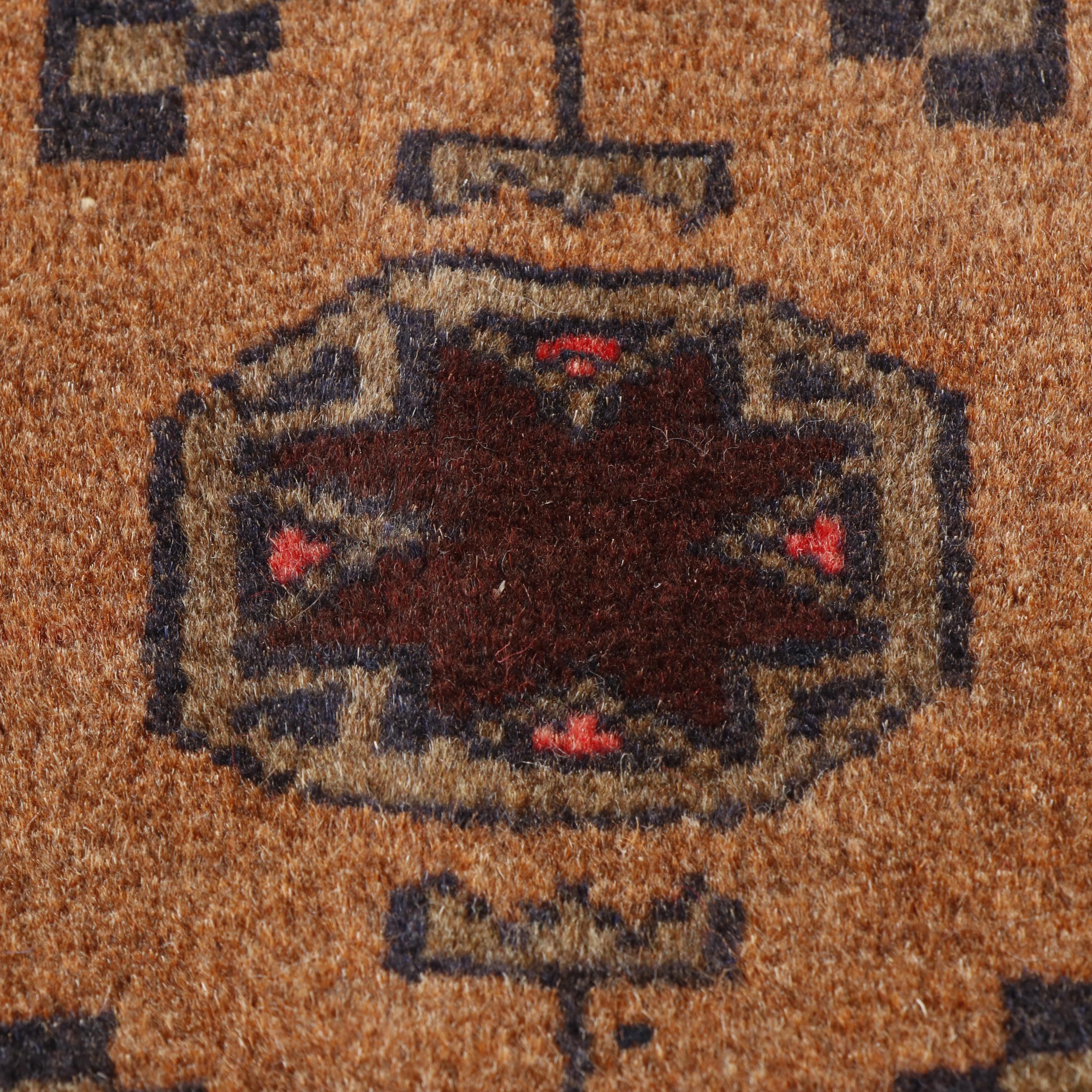 Hand-Knotted Afghan Baluch Wool Rug