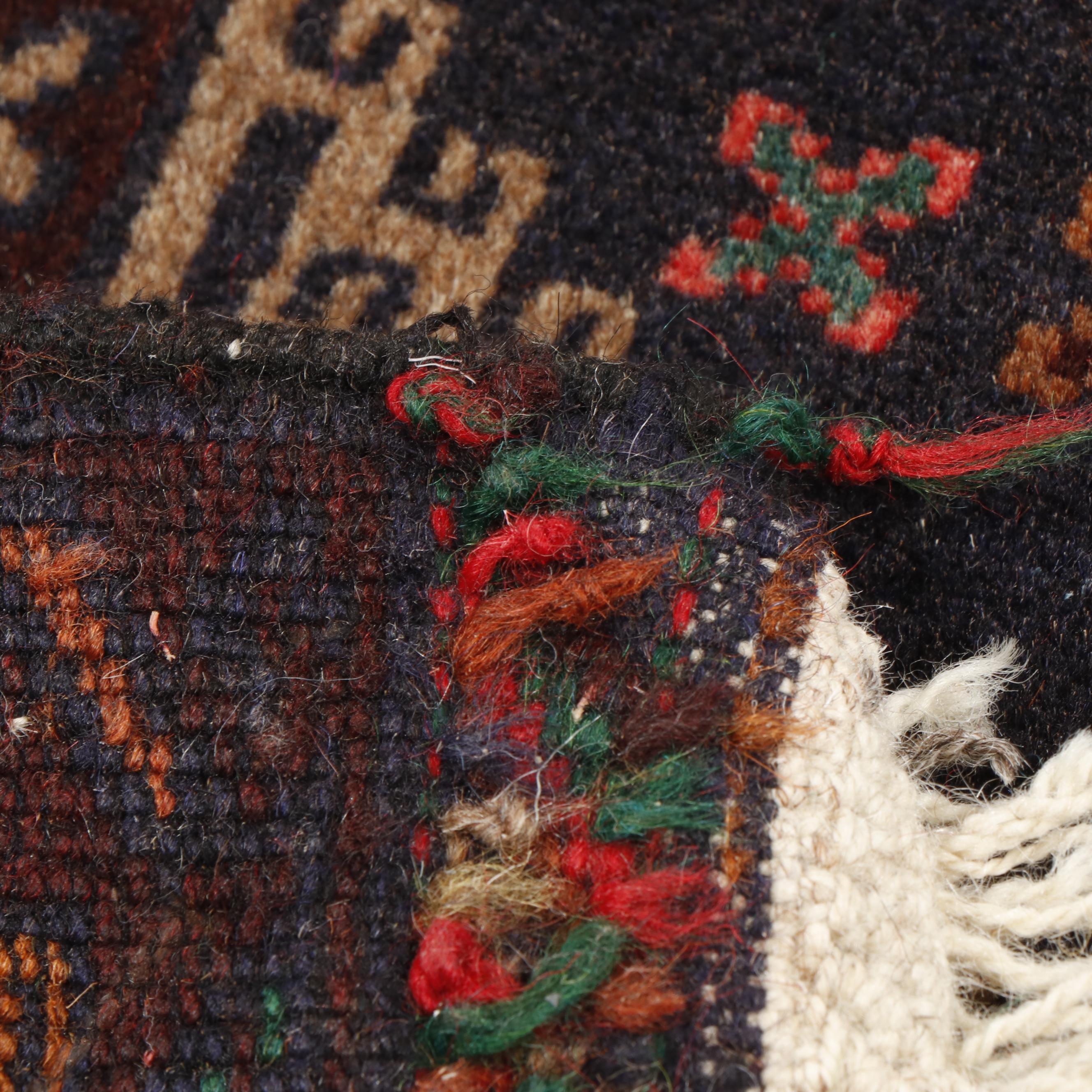 Hand-Knotted Afghan Baluch Wool Rug