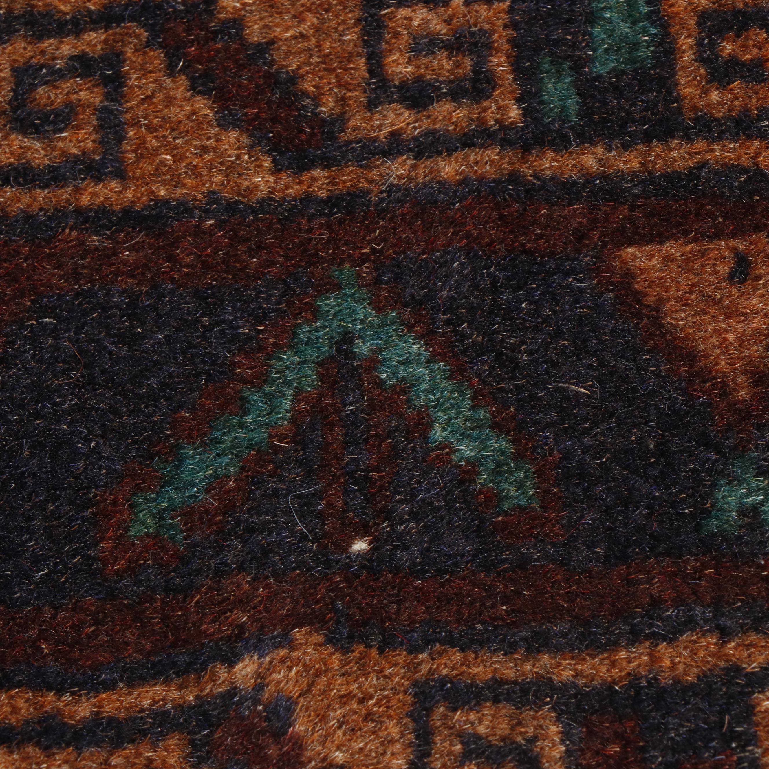 Hand-Knotted Afghan Baluch Wool Rug