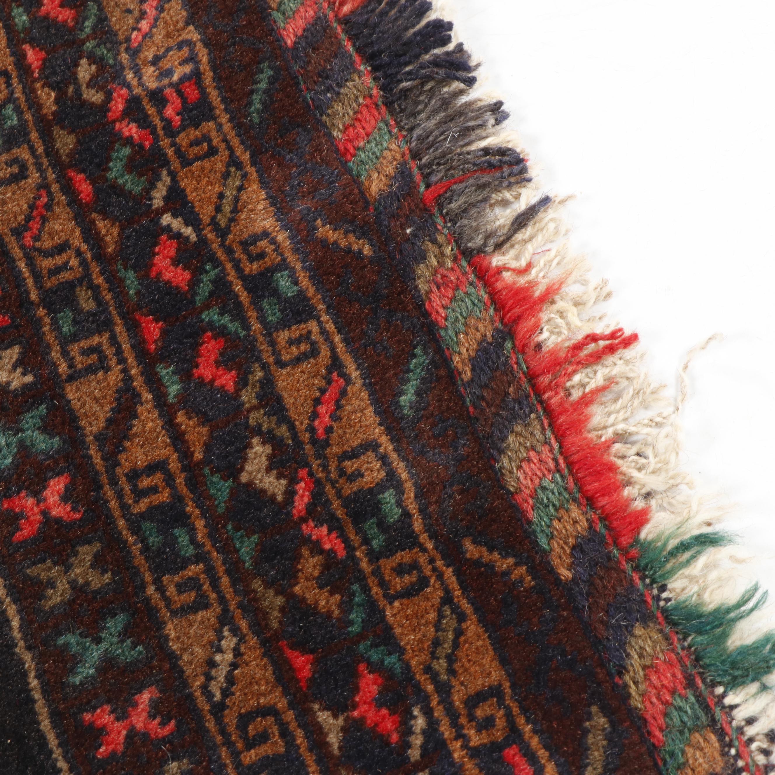 Hand-Knotted Afghan Baluch Wool Rug