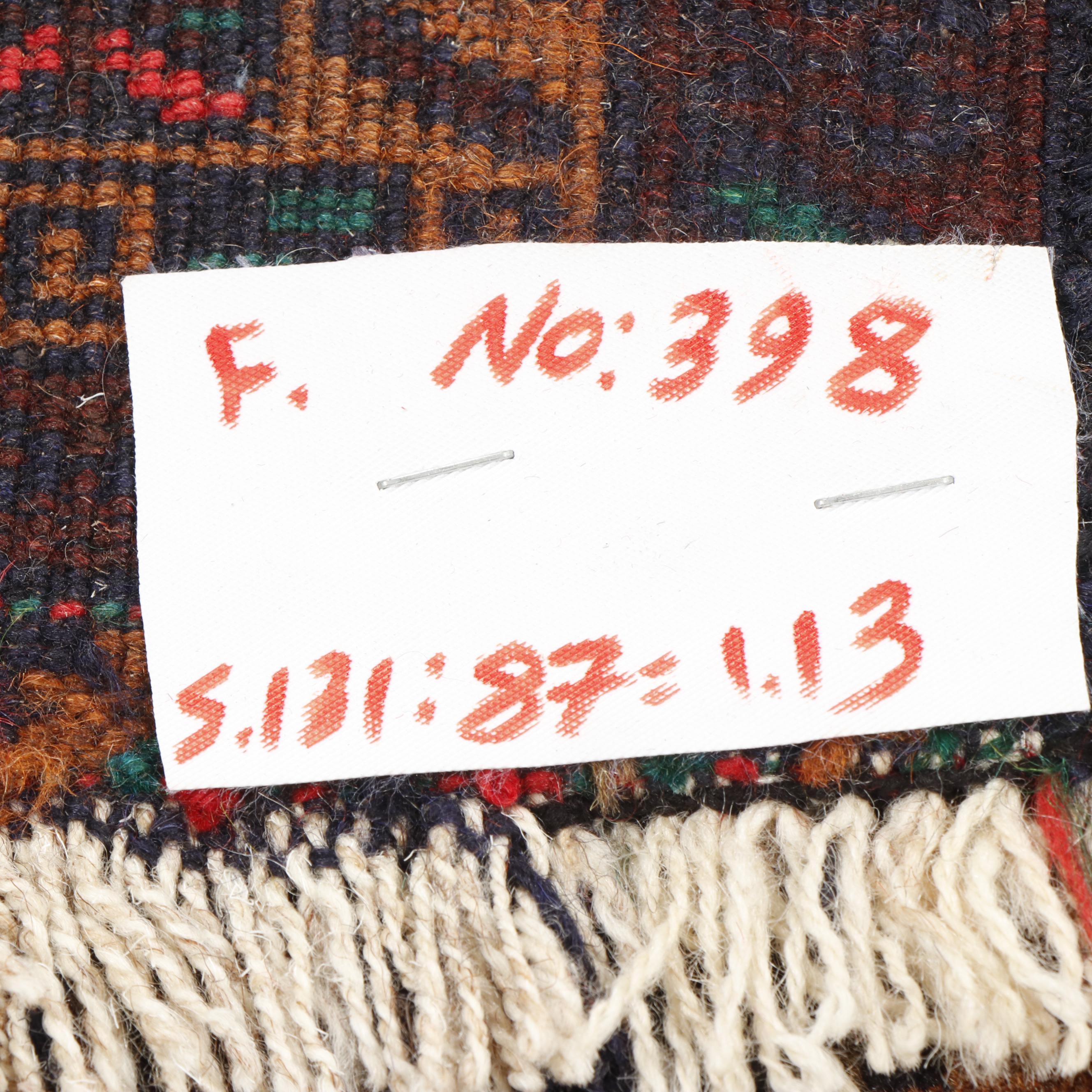 Hand-Knotted Afghan Baluch Wool Rug