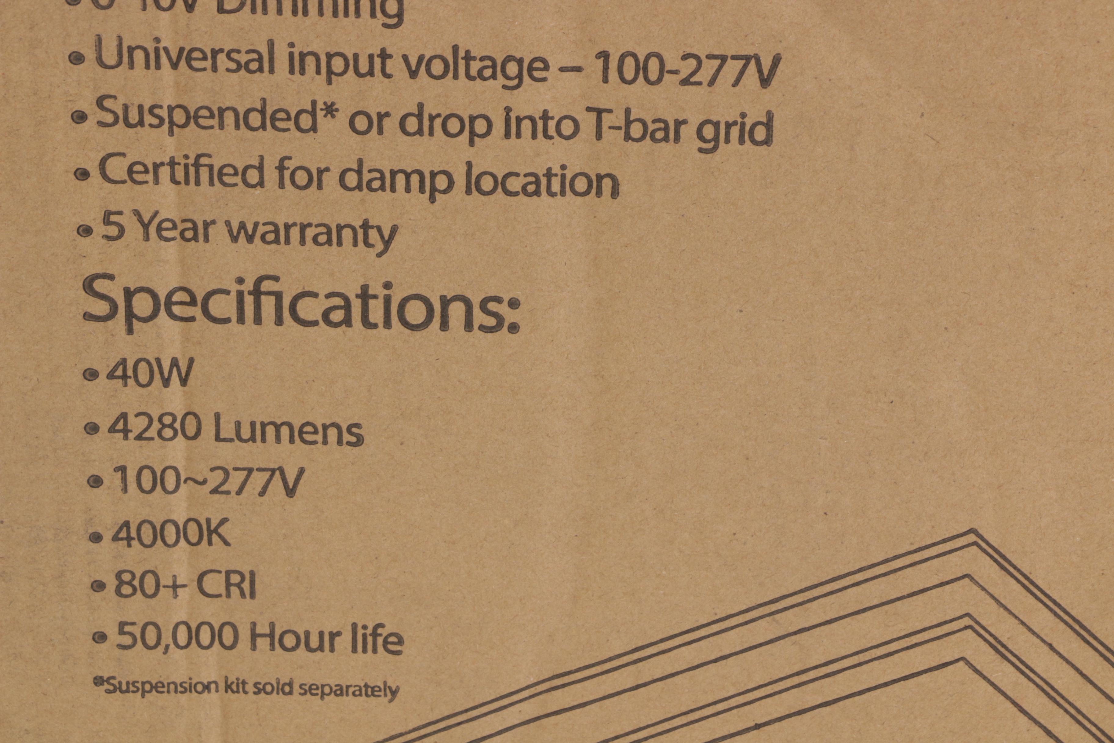 Satco Nuvo 2'x2' LED Flat Panel Lighting Fixtures 2-Pack