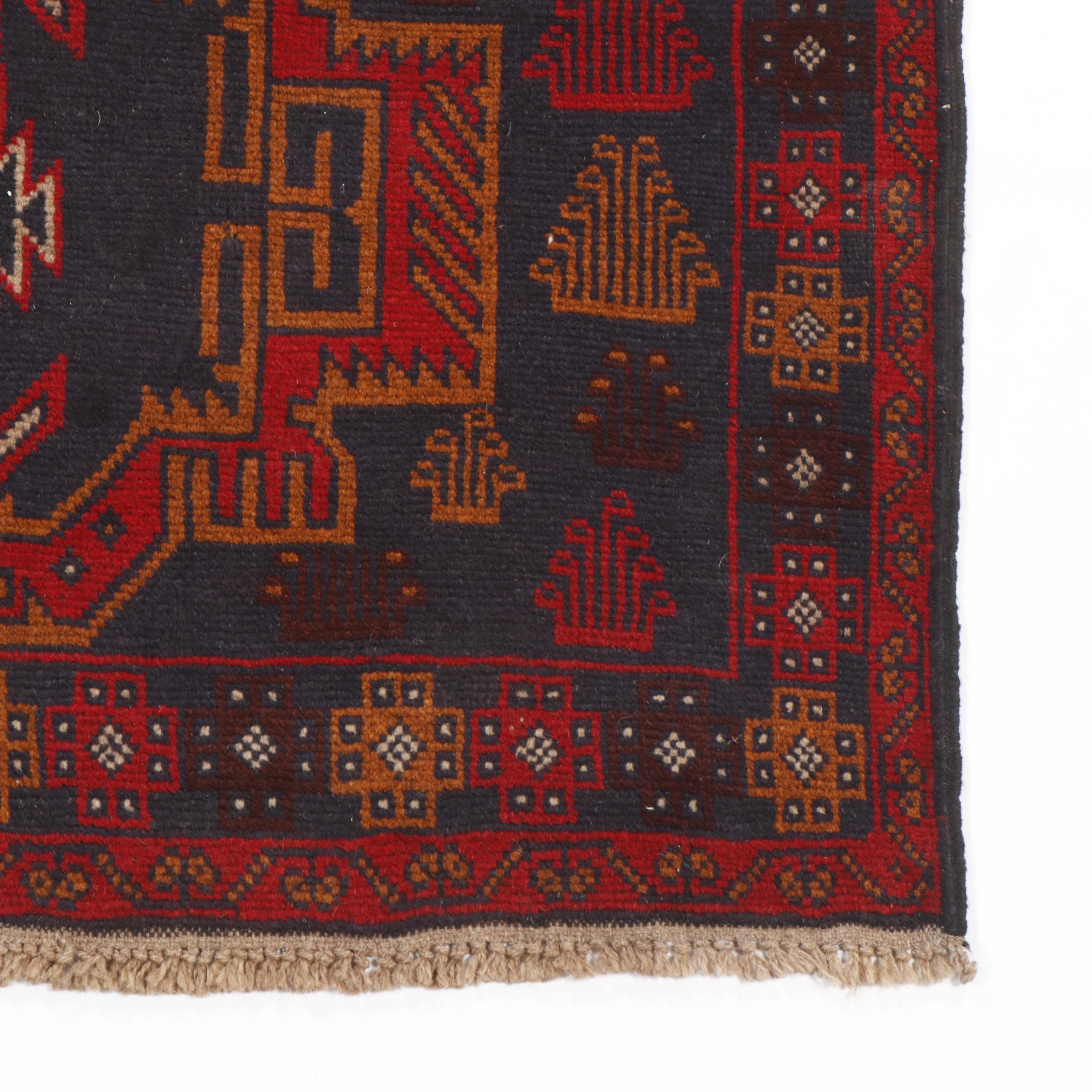 Hand-Knotted Afghan Bahor Wool Rug