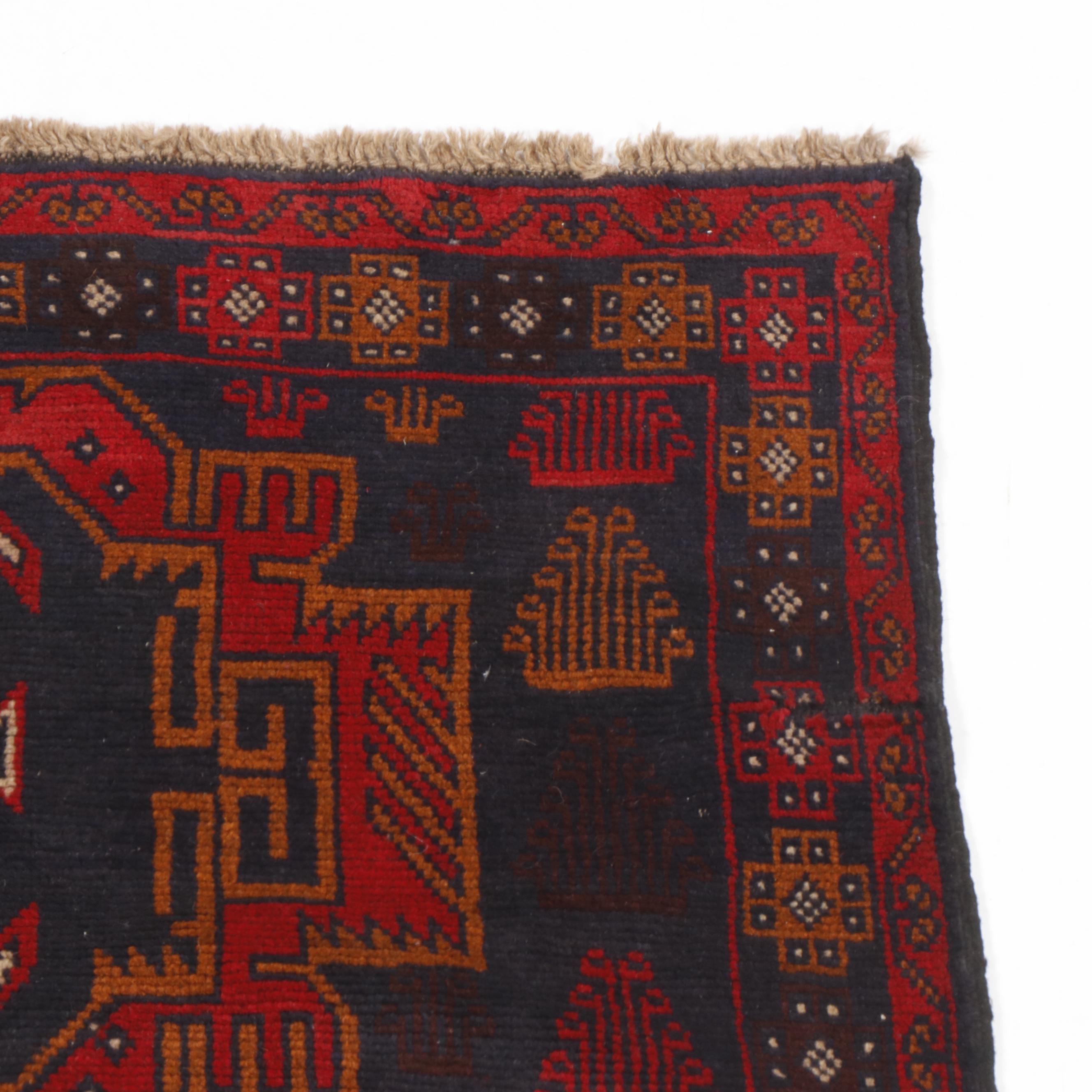 Hand-Knotted Afghan Bahor Wool Rug