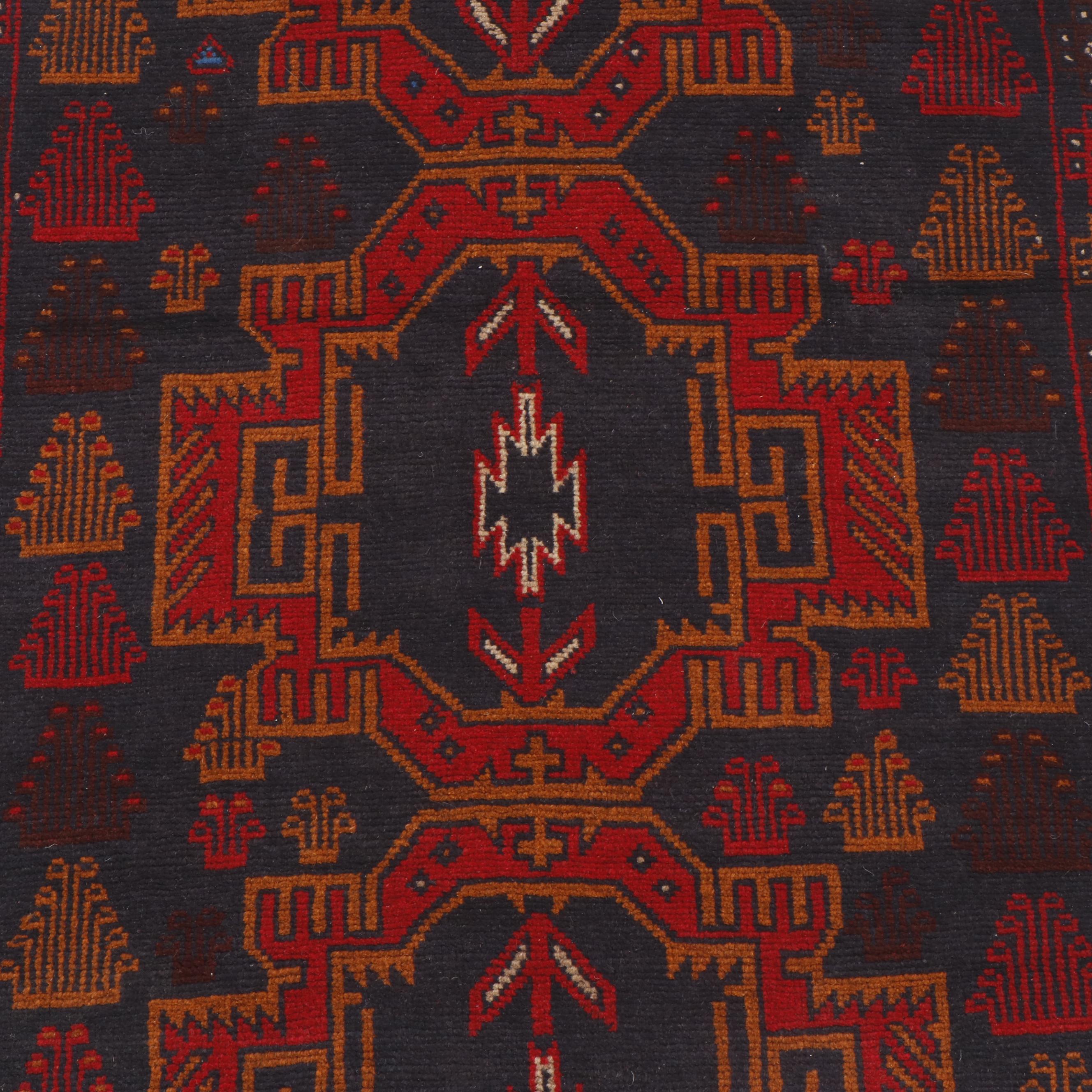 Hand-Knotted Afghan Bahor Wool Rug
