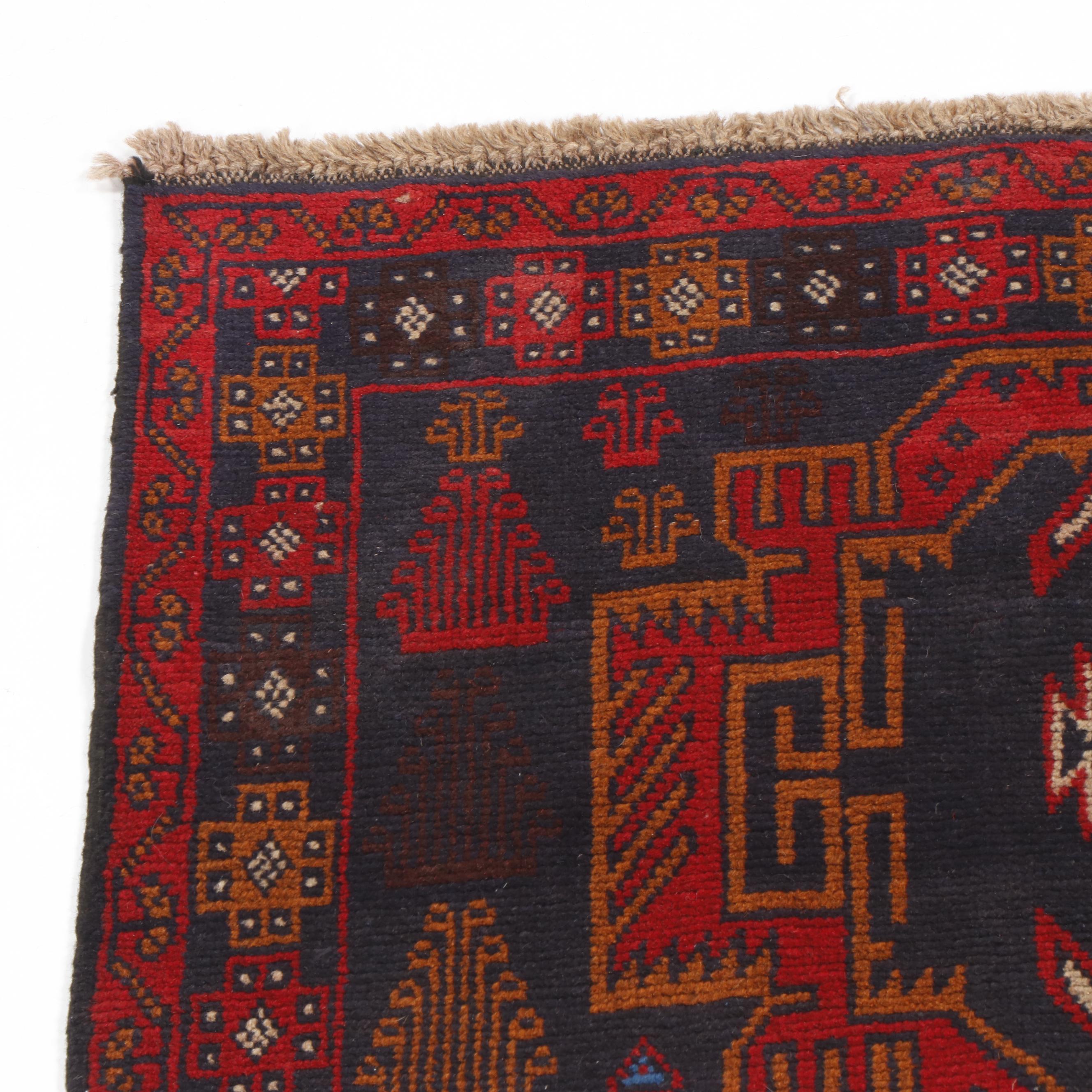 Hand-Knotted Afghan Bahor Wool Rug