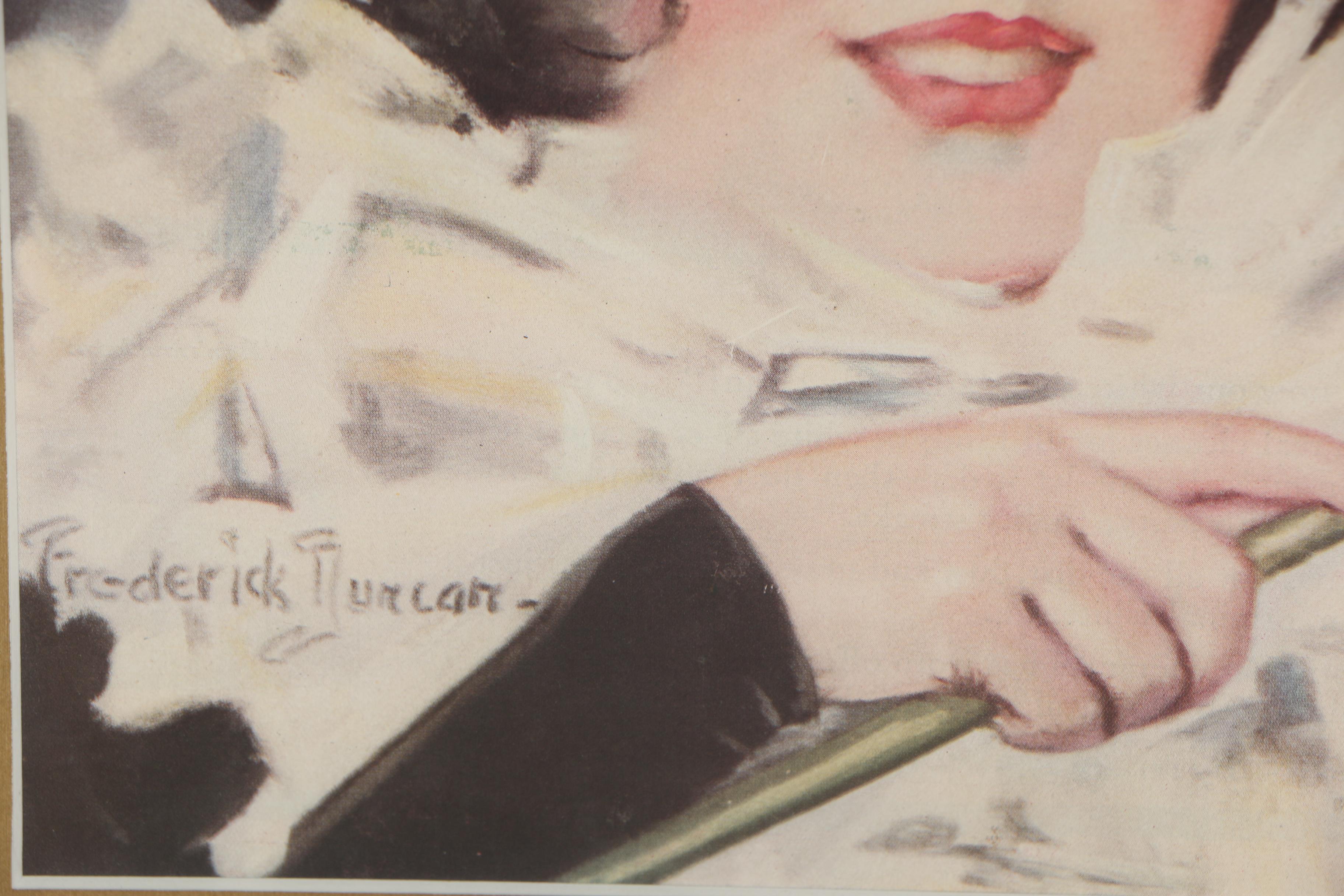 Offset Lithograph after Frederick Duncan "Modern Priscilla"