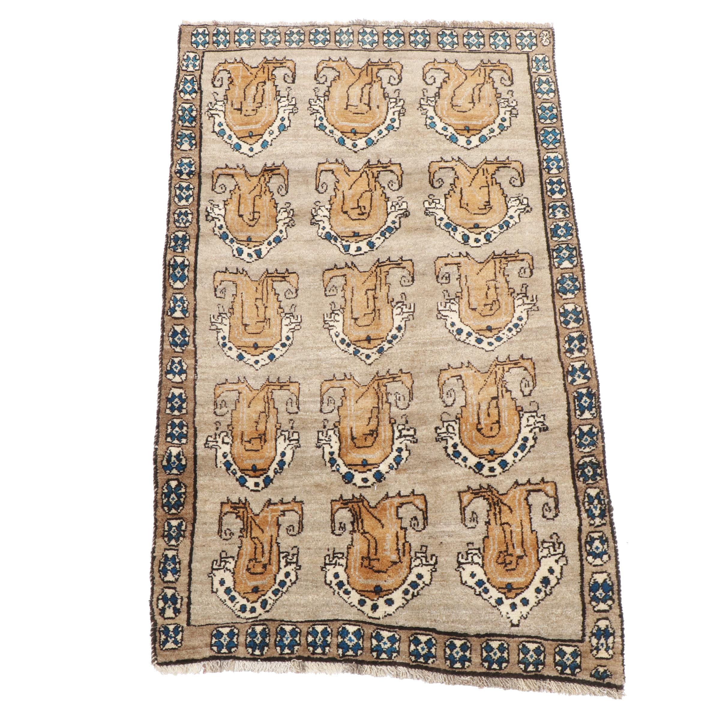 Hand-Knotted Persian Gabbeh Wool Rug