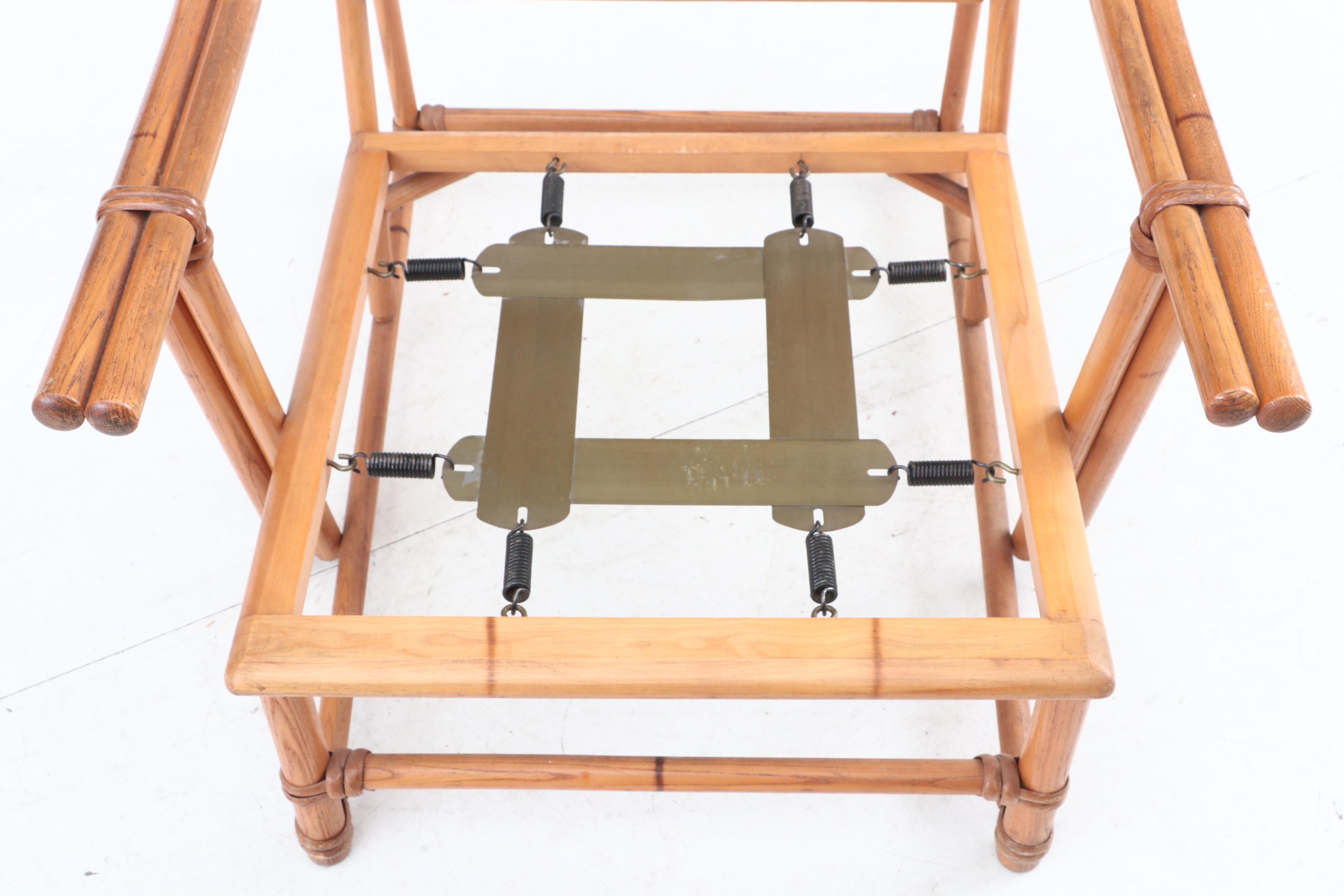 Heywood-Wakefield Ash Frame Lounge Chair with Upholstered Cushions