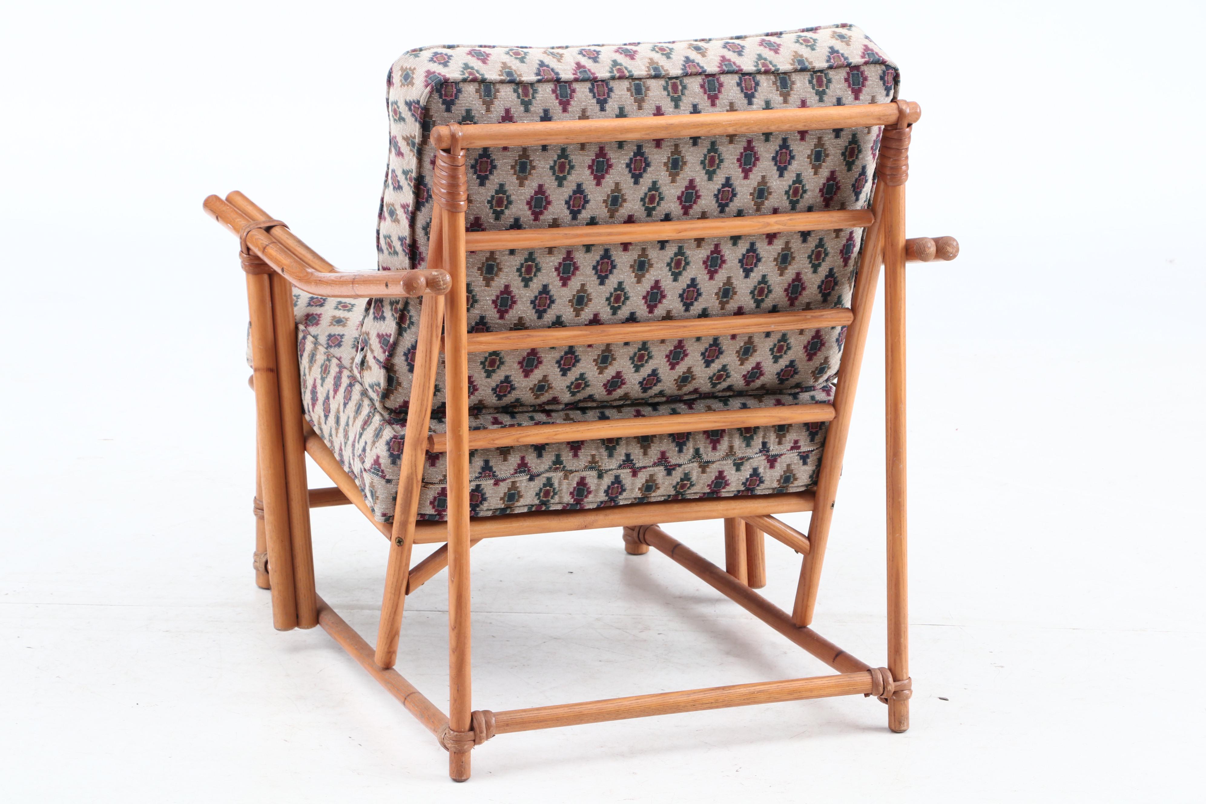 Heywood-Wakefield Ash Frame Lounge Chair with Upholstered Cushions