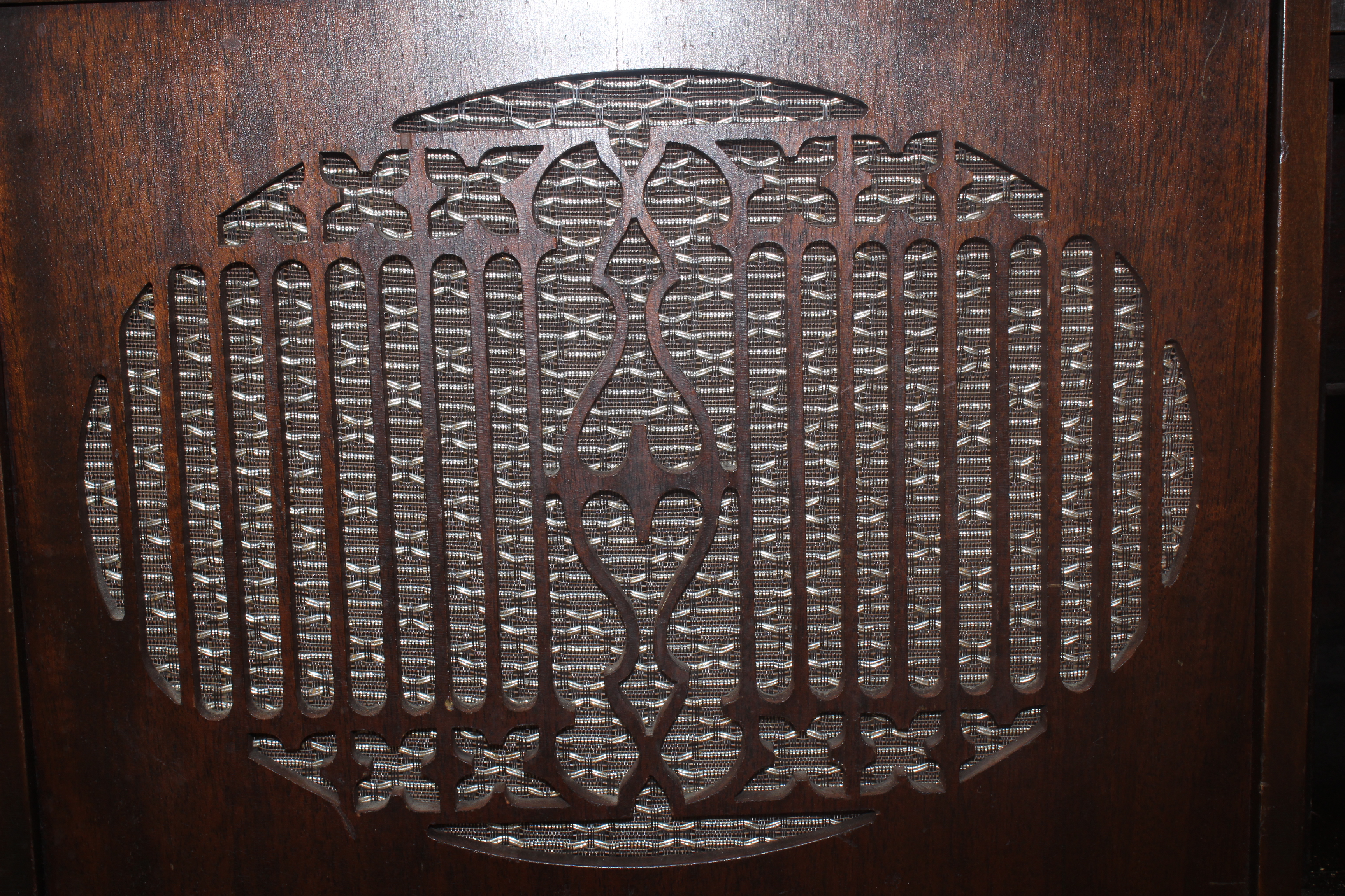 Antique Victrola Table and Record Selection